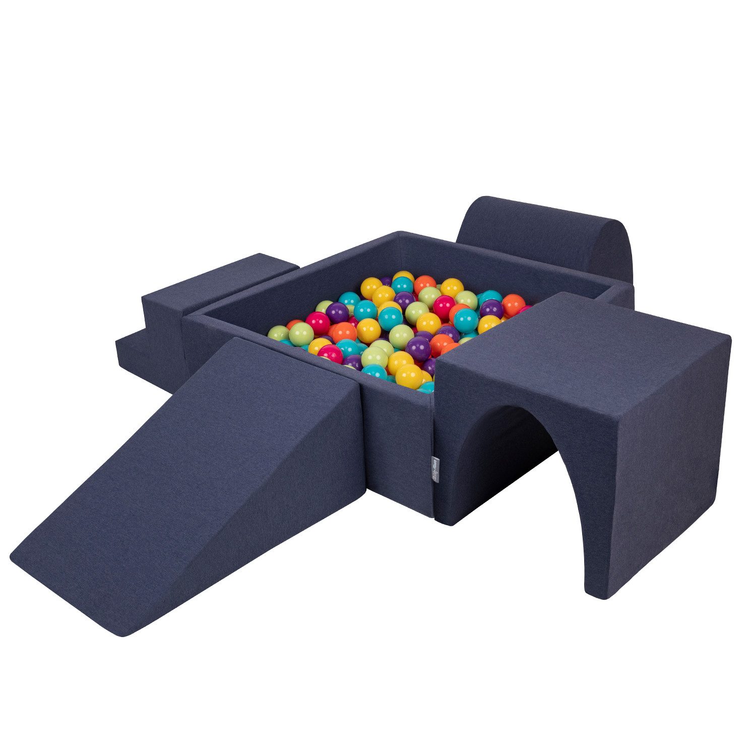 KiddyMoon PPZP-KW30D-125 Spielbausteine, (Spielset mit Bällebad und Bälle, 200 St), Made in Europe
