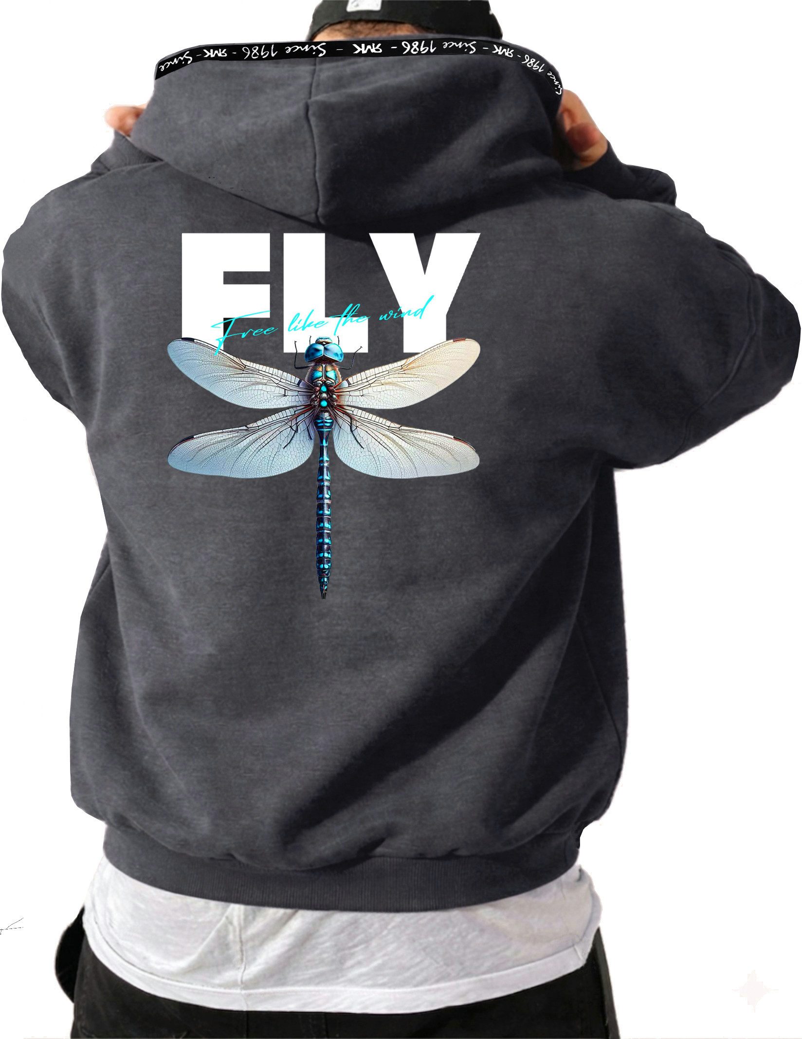 RMK Kapuzenpullover Herren Winter Pullover Fly Libelle