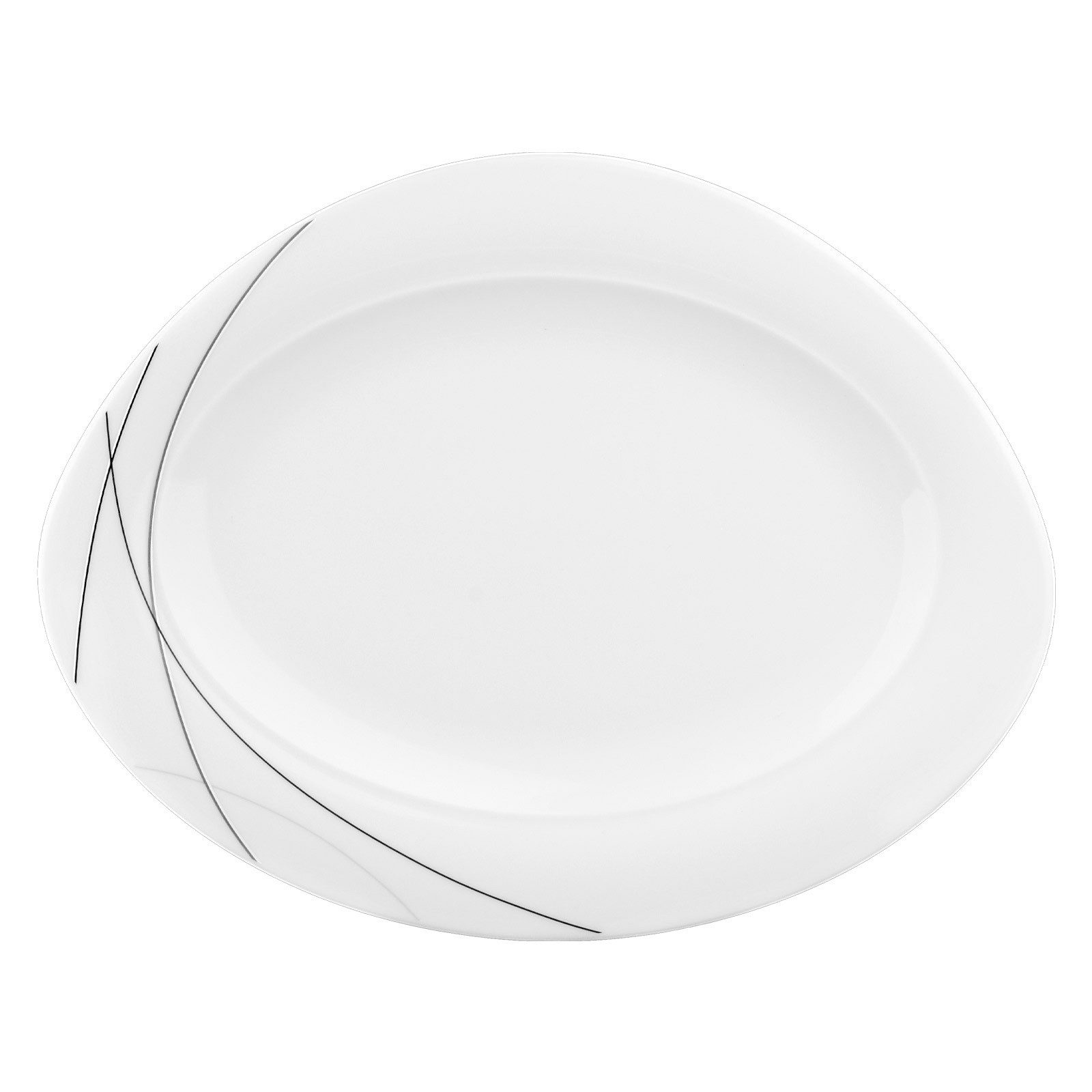 Seltmann Weiden Servierplatte Trio Highline Servierplatte 31 x 24 cm, Porzellan, (1-tlg)