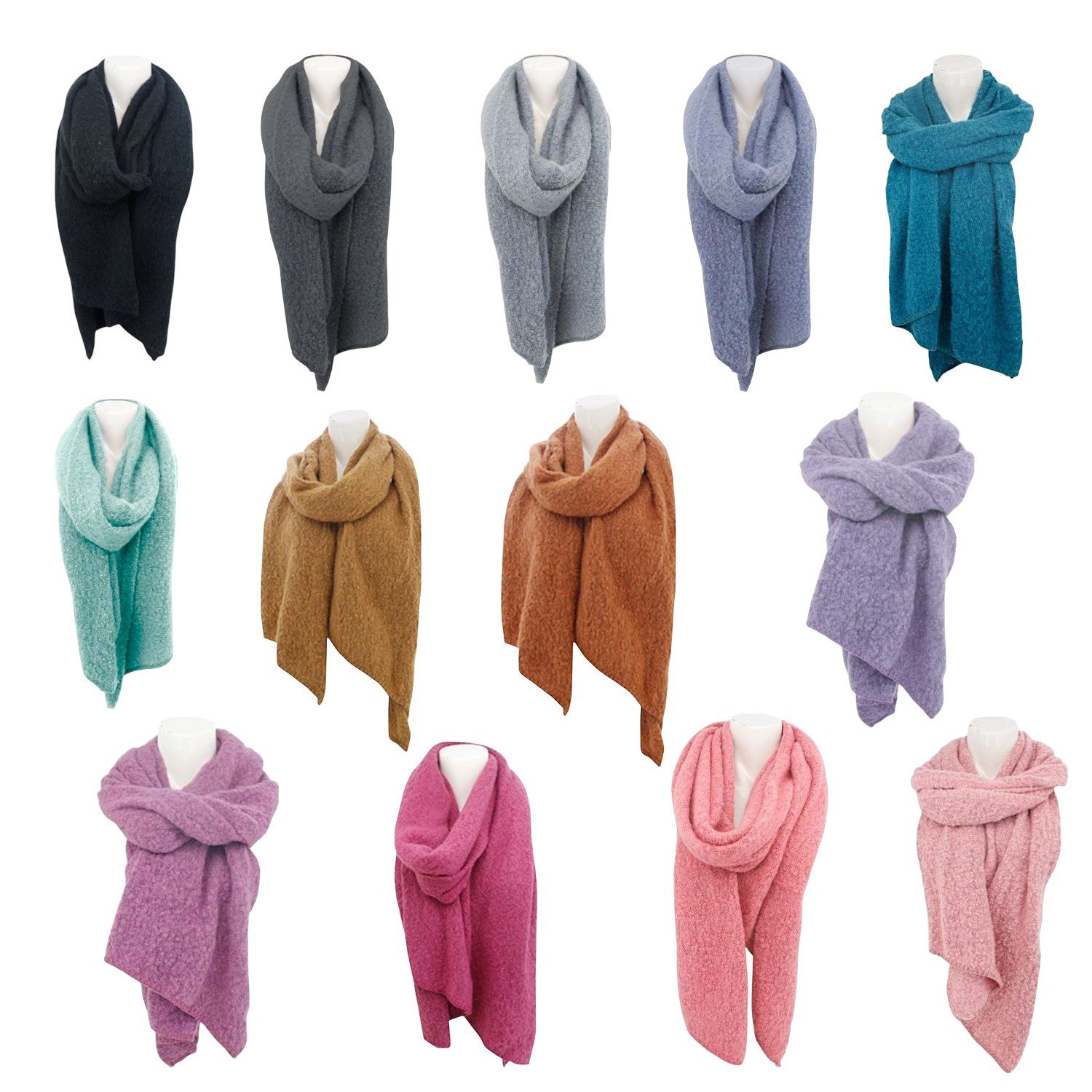 Antonio Schal Winter Damen Schal Trapez » Bouclé Damenschal 200x40 cm, (Kei günstig online kaufen