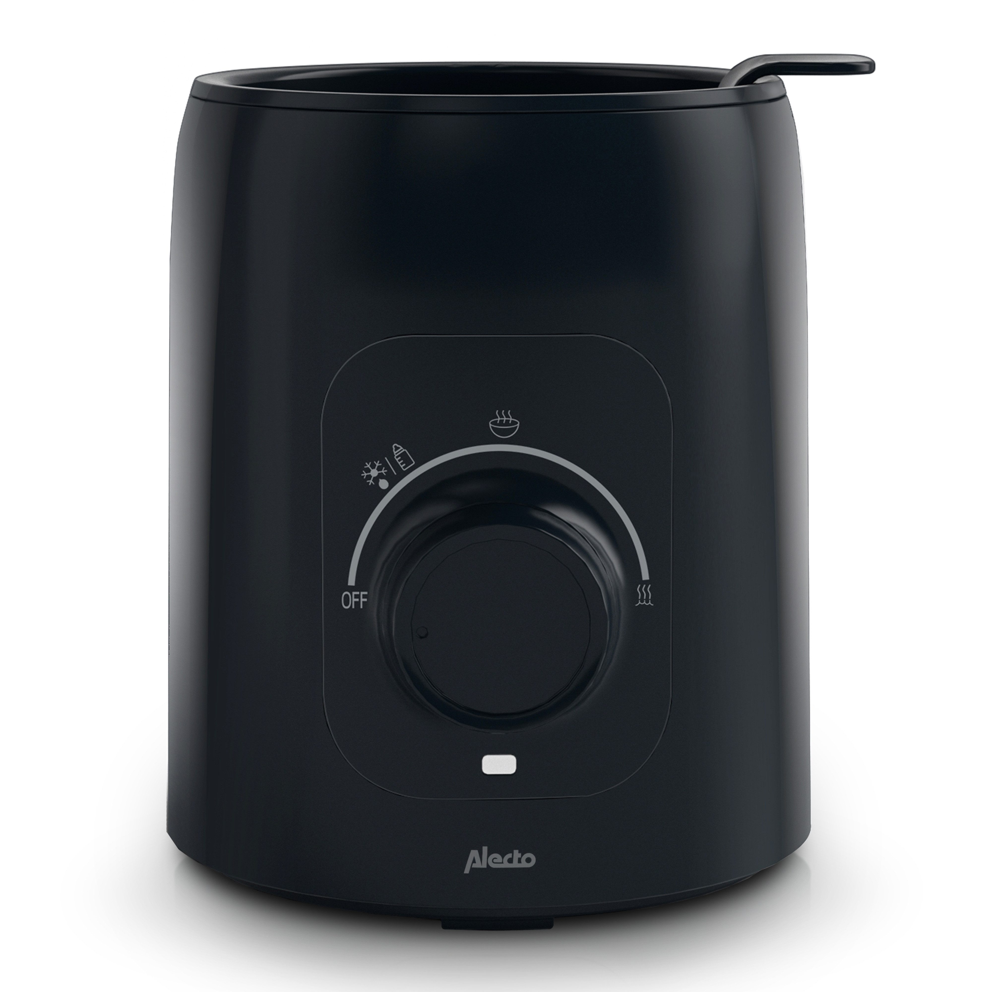 Alecto Flaschenwärmer BW600BK, Flaschenwärmer Schwarz, 150ml in 5 Min., Warmhalte-Fkt, BPA-frei