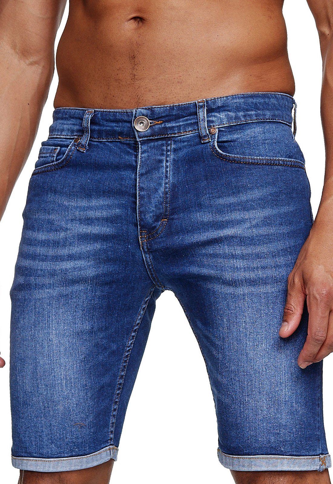 Jeansshorts Reslad Jeans Shorts Herren Kurze Hosen Sommer l Used Look Washed Männe