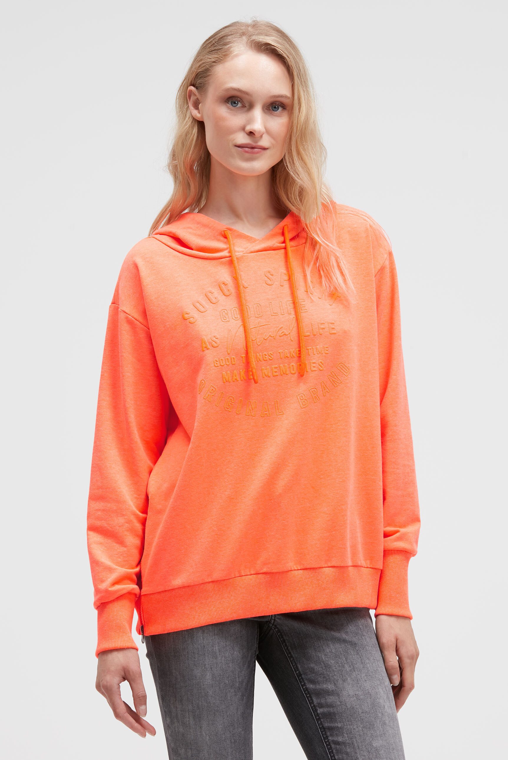 SOCCX Kapuzensweatshirt mit Reißverschluss an den Seiten