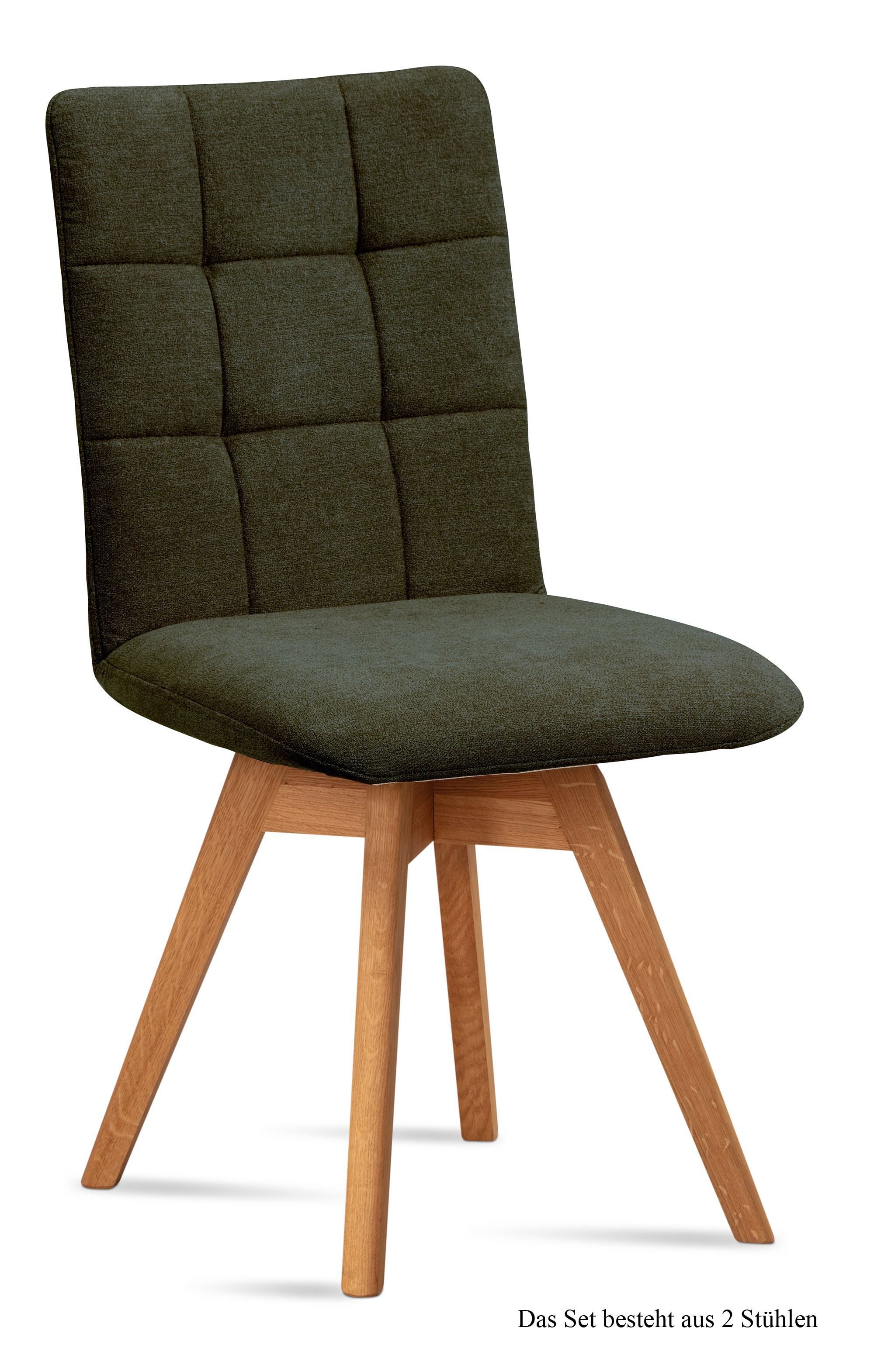 58 aufm Kessel Esszimmerstuhl Küchenstuhl drehbar (2er-Set) Doria 47x91x60 Eiche geölt/Rosewood (Lieferung bis Verwendungsstelle, 2 St), Stabiles Gestell aus Massivholz pflegeleichter Bezug aus Microfaser