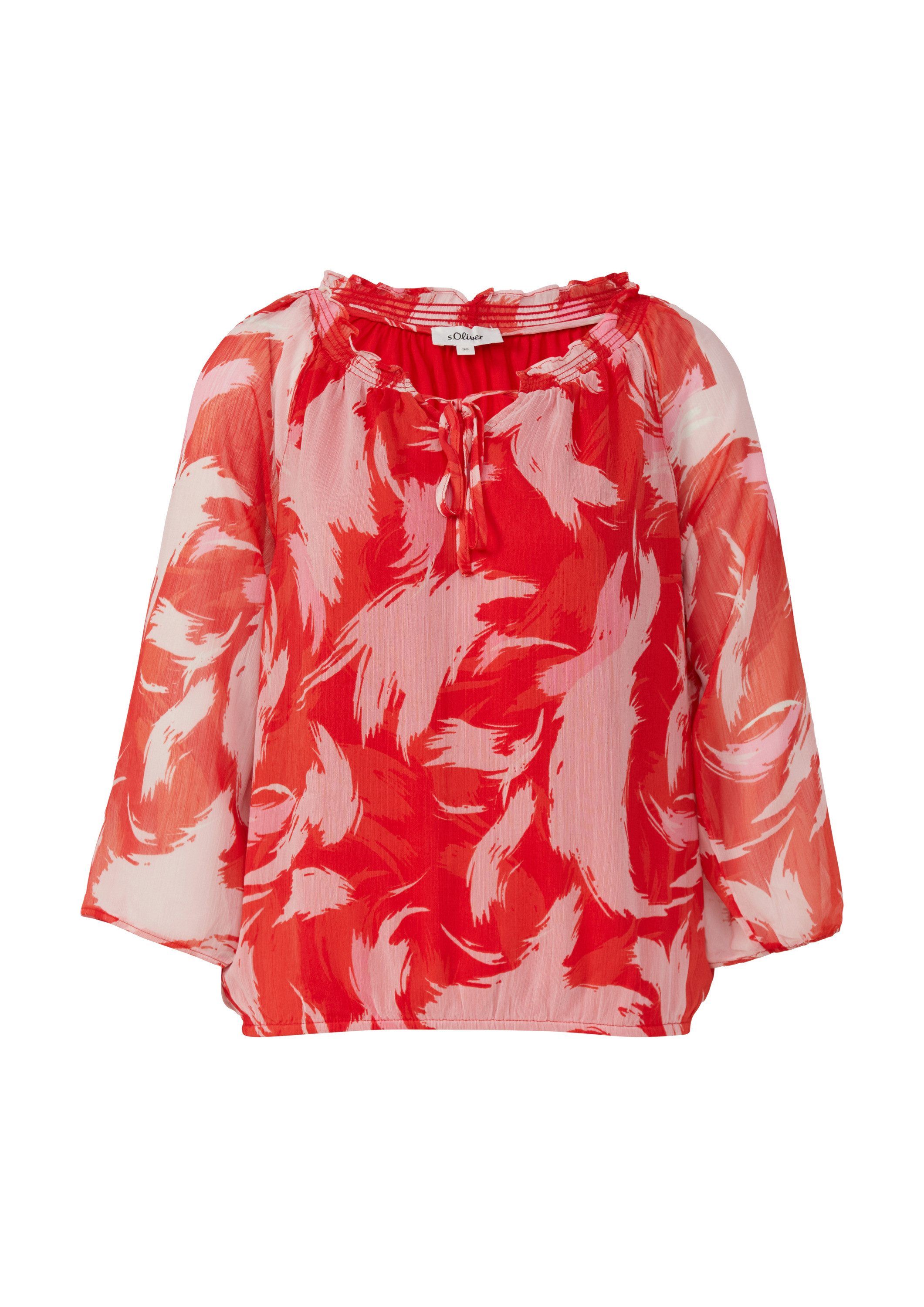 s.Oliver Kurzarmbluse Bluse Bluse mit Raff-Details im Relaxed Fit günstig online kaufen