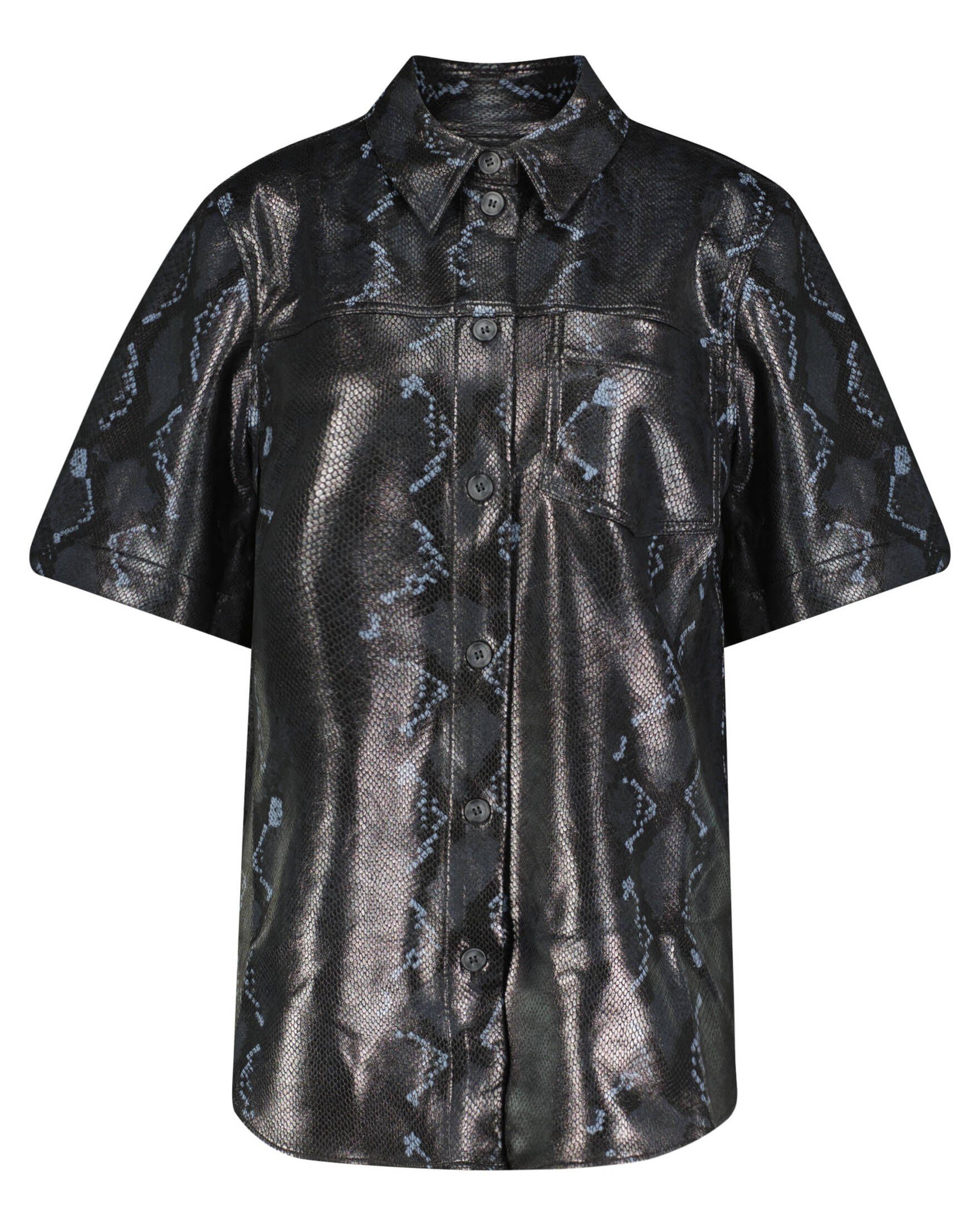 Klassische Bluse Damen Kunstlederbluse ENROCK