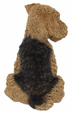 Castagna Tierfigur Deko Figur Hund Airedale Terrier Welpe Hundefigur sitzend Kollektion Castagna aus Resin H 24 cm
