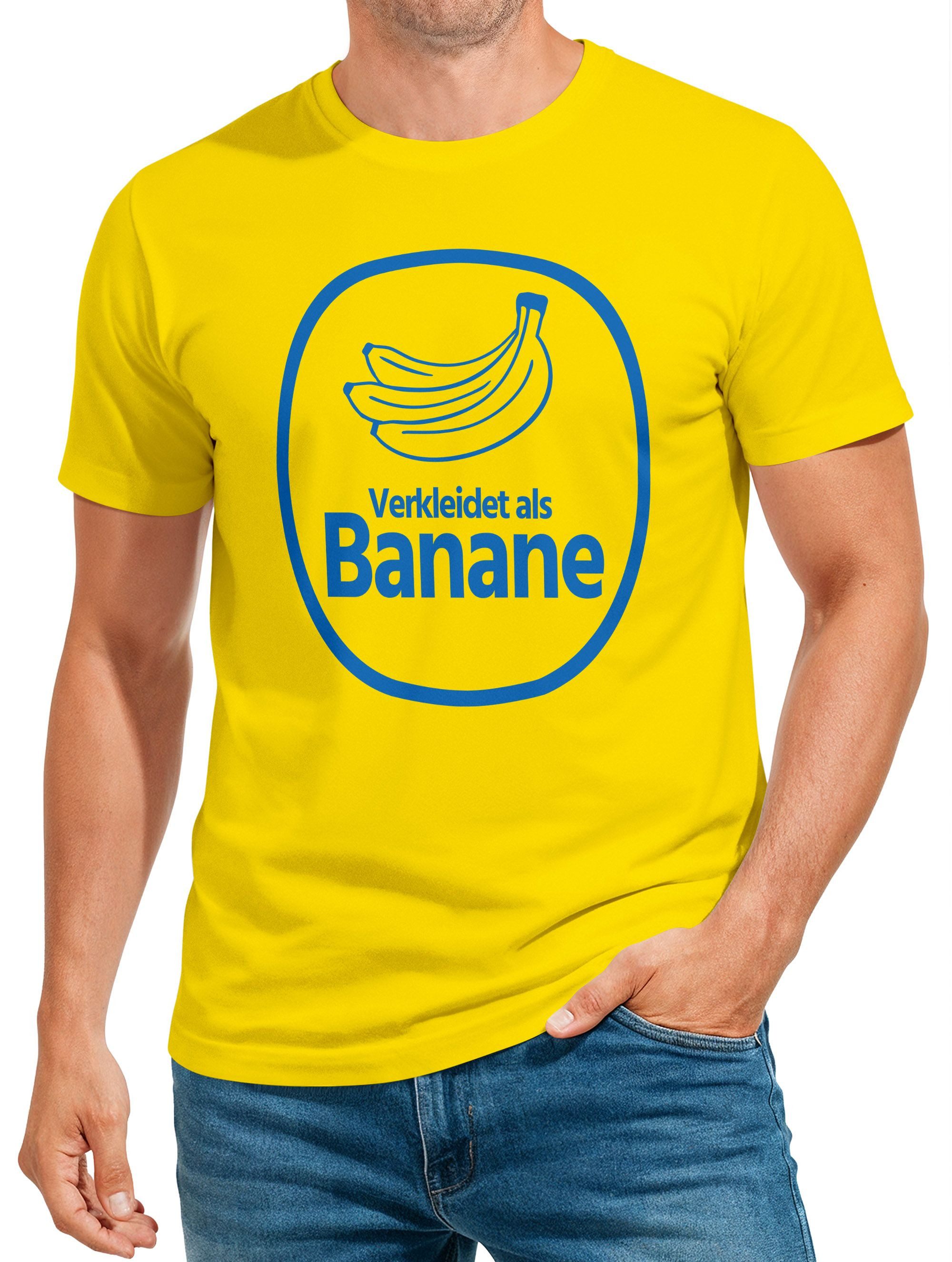 Print-Shirt Herren T-Shirt Fasching Karneval - Verkleidet als Banane -