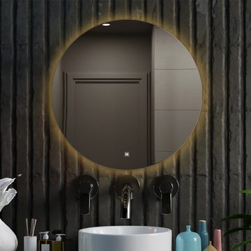 HOME DELUXE Badspiegel LED-Spiegel Rund EMMI & SILA (Beschlagfrei, Dimmbar & Energiesparend), Wandspiegel, Badspiegel, Badezimmerspiegel, Kosmetikspiegel