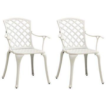 vidaXL Gartenlounge-Set 3-tlg. Bistro-Set Aluminiumguss Weiß, (3-tlg)