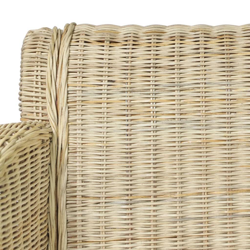 Natur vidaXL Stk. 2 Rattan Esszimmerstuhl mit St) | (2 Natur Natur Kissen Esszimmerstühle