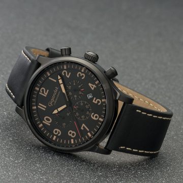 Gigandet Chronograph Art Deco, Mineralglas, Chronograph, Datumsanzeige, 24-Std. Anzeige