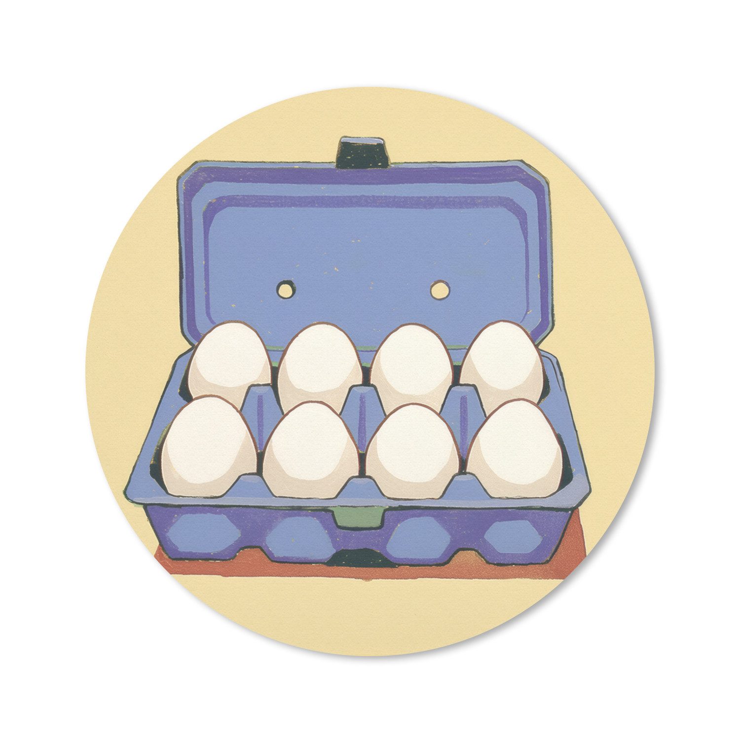 MuchoWow Mauspad Eier - Box - Minimalistisch - Blau (1-St), Gaming, Rutschfester Unterseite, Mausunterlage, Rund 50x50 cm