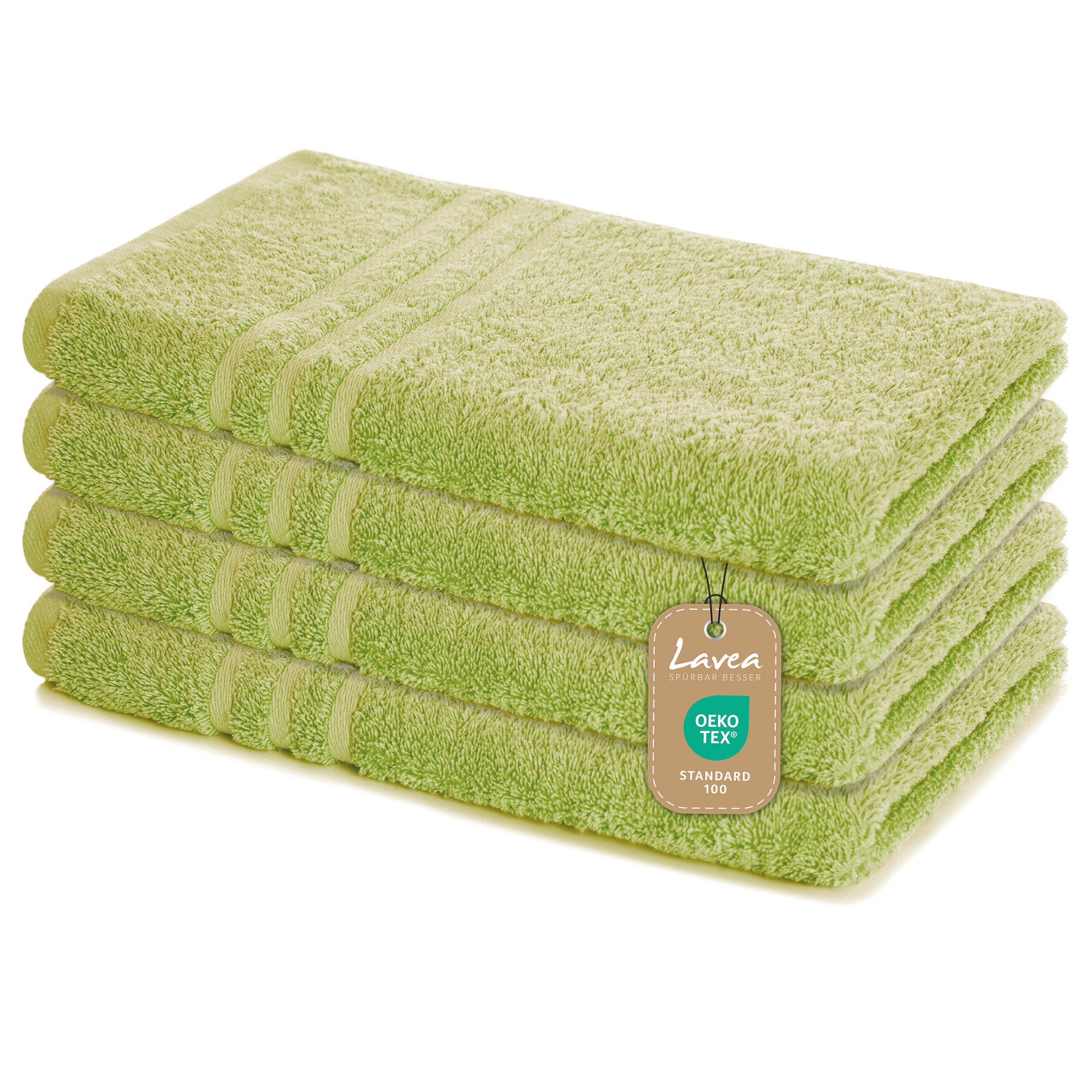 Lavea Handtuch Lavea® 4er Set Handtücher 50x100 cm, Türkis/grün