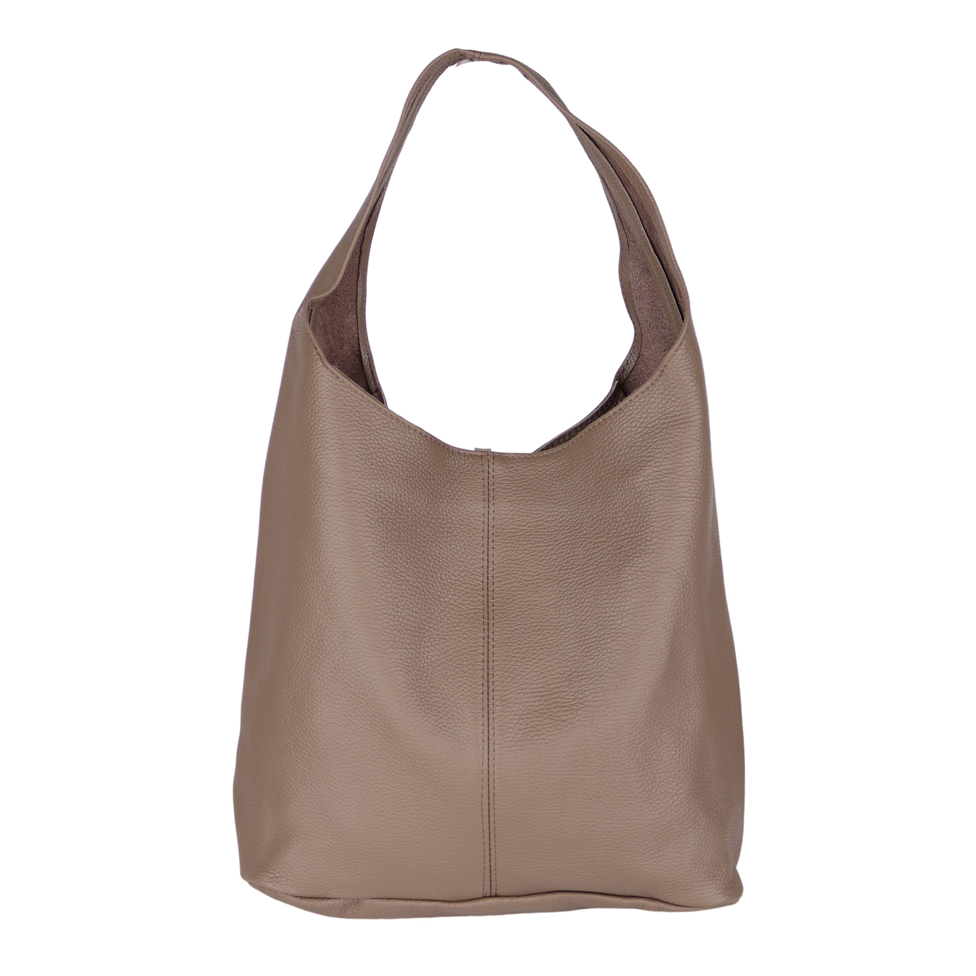Beuteltasche aus Echtleder, Made in Italy, Shopper Tasche