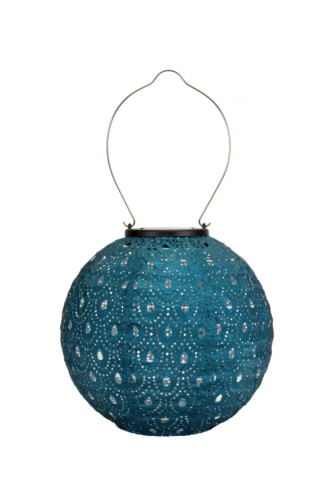 Pauleen LED Laterne Sunshine Charm Lampion Solar blau Tyvek Vlies, LED fest integriert