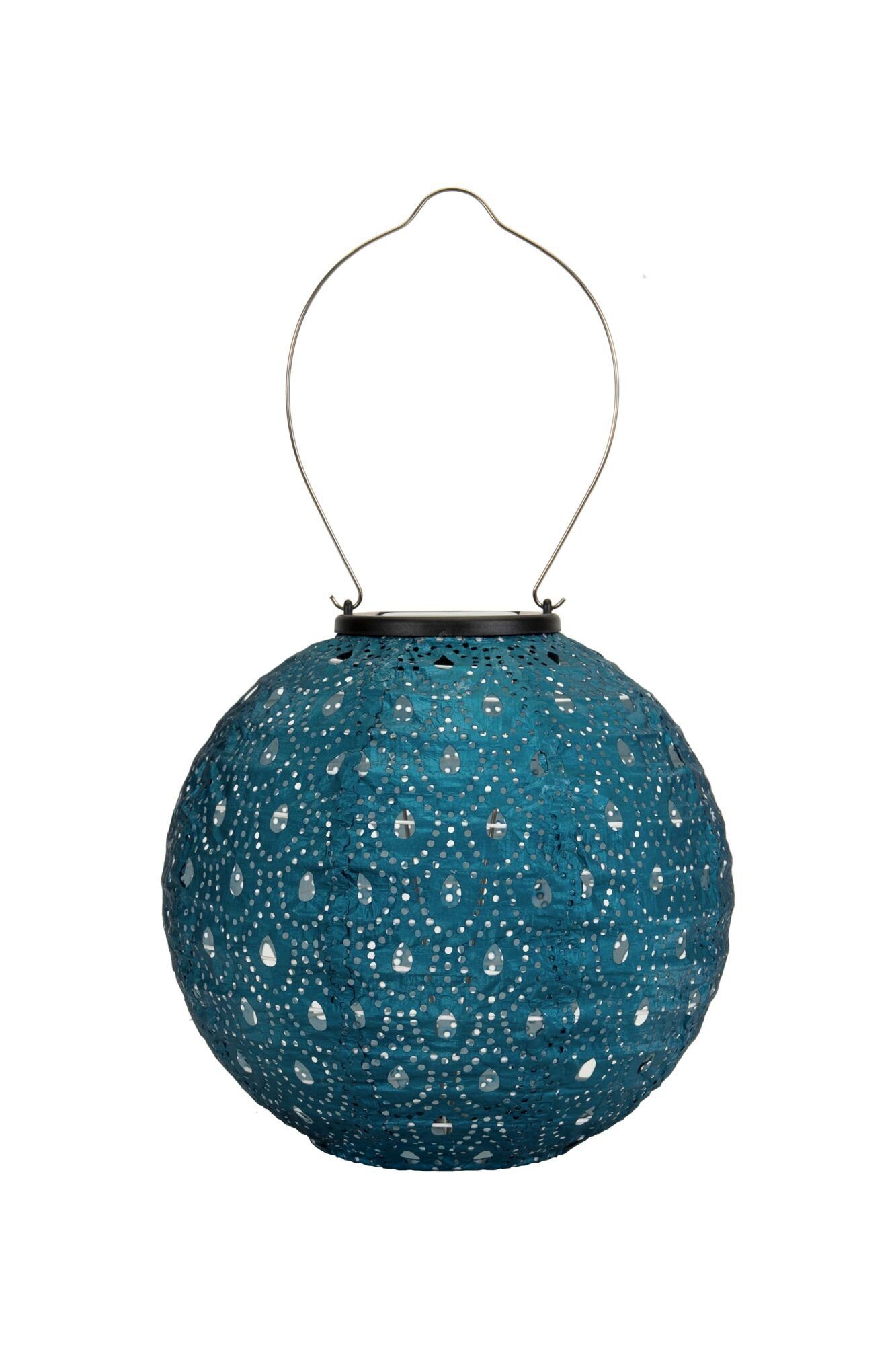 Pauleen LED Solarleuchte Sunshine Charm Lampion Solar blau Tyvek Vlies, LED fest integriert, Laterne