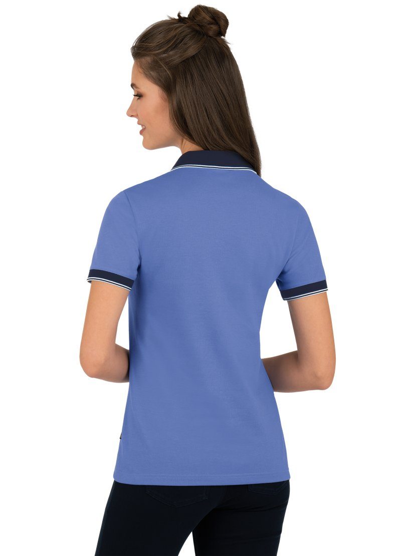 Trigema Poloshirt TRIGEMA Druckmotiv lavendel mit Poloshirt maritimem