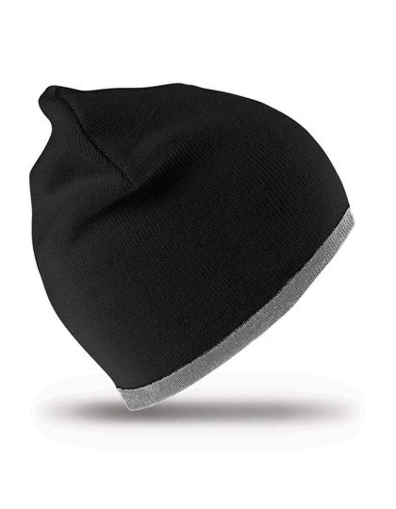 Goodman Design Beanie Winter Mütze Fashion Fit Hat Strickmütze Wendbar Waschbar Black/Grey