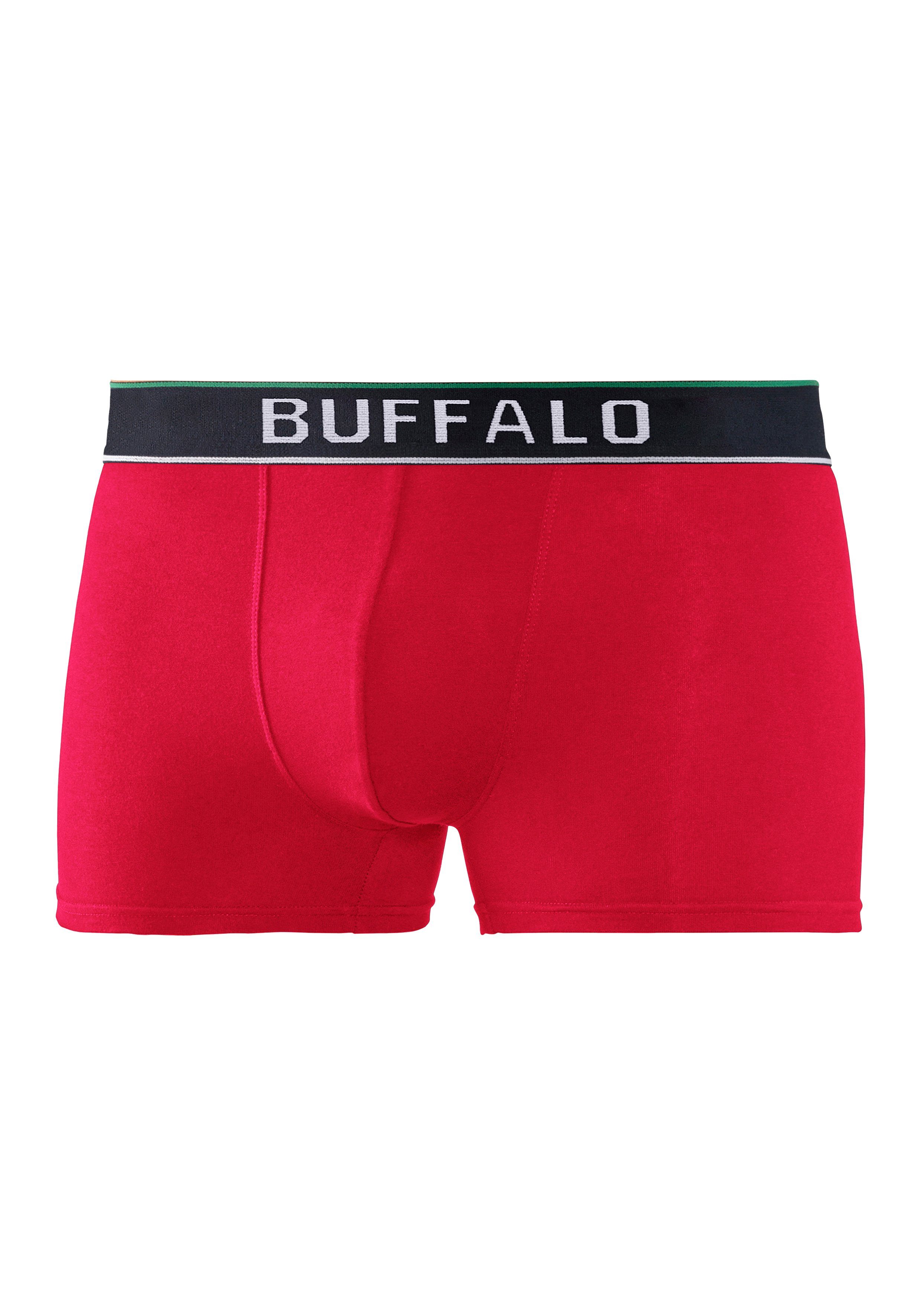 Buffalo Boxer (Packung, blau im 3-St) grün, College Design Webbund rot