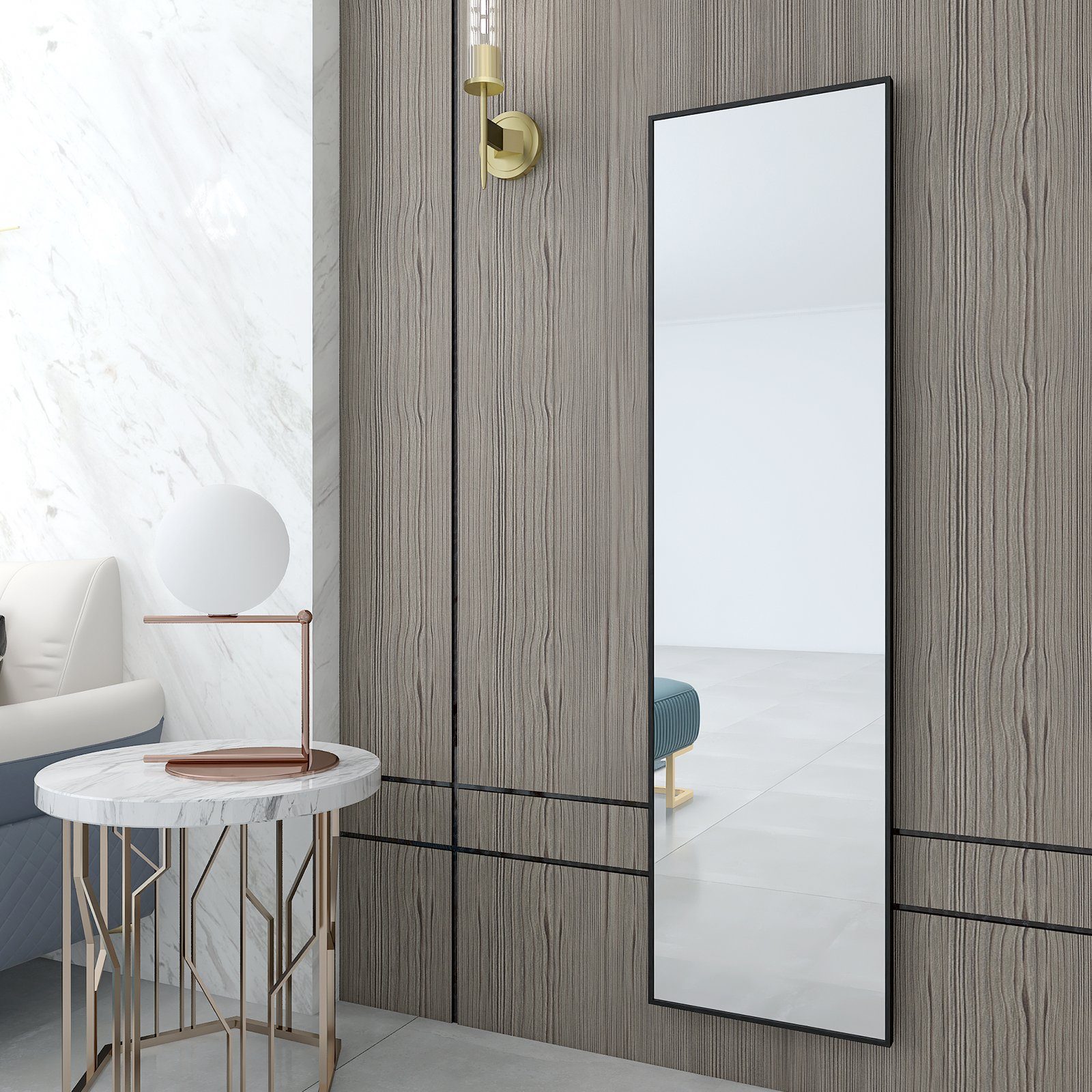 Merax Standspiegel, mit golden Metallrahmen 140x40 cm, HD Groß  Ganzkörperspiegel rechteckig, Hochspiegel für Wohnzimmer, Ankleidezimmer,  Flur online kaufen | OTTO