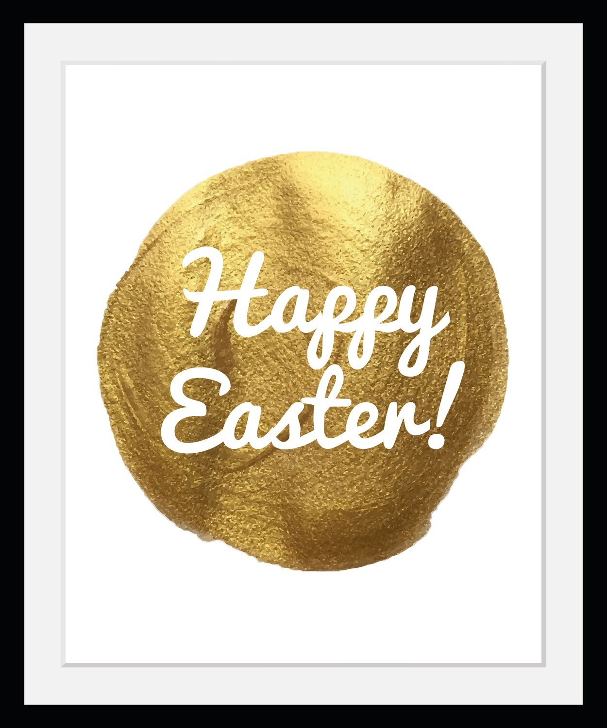 Bild mit Rahmen Ostern - Gold - Gerahmter Digitaldruck - Wandbild