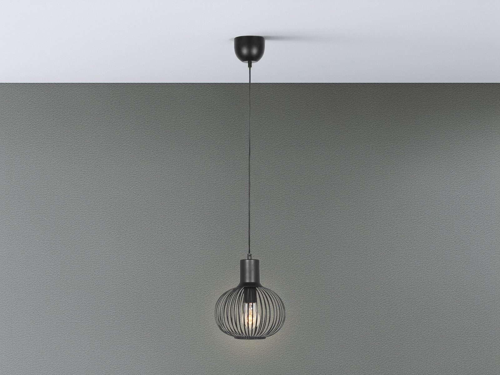 TRIO Leuchten LED Pendelleuchte, Dimmfunktion, LED wechselbar, Warmweiß, Industriedesign Draht-kugel Lampe, Esstisch & Couchtisch hängend Ø23cm
