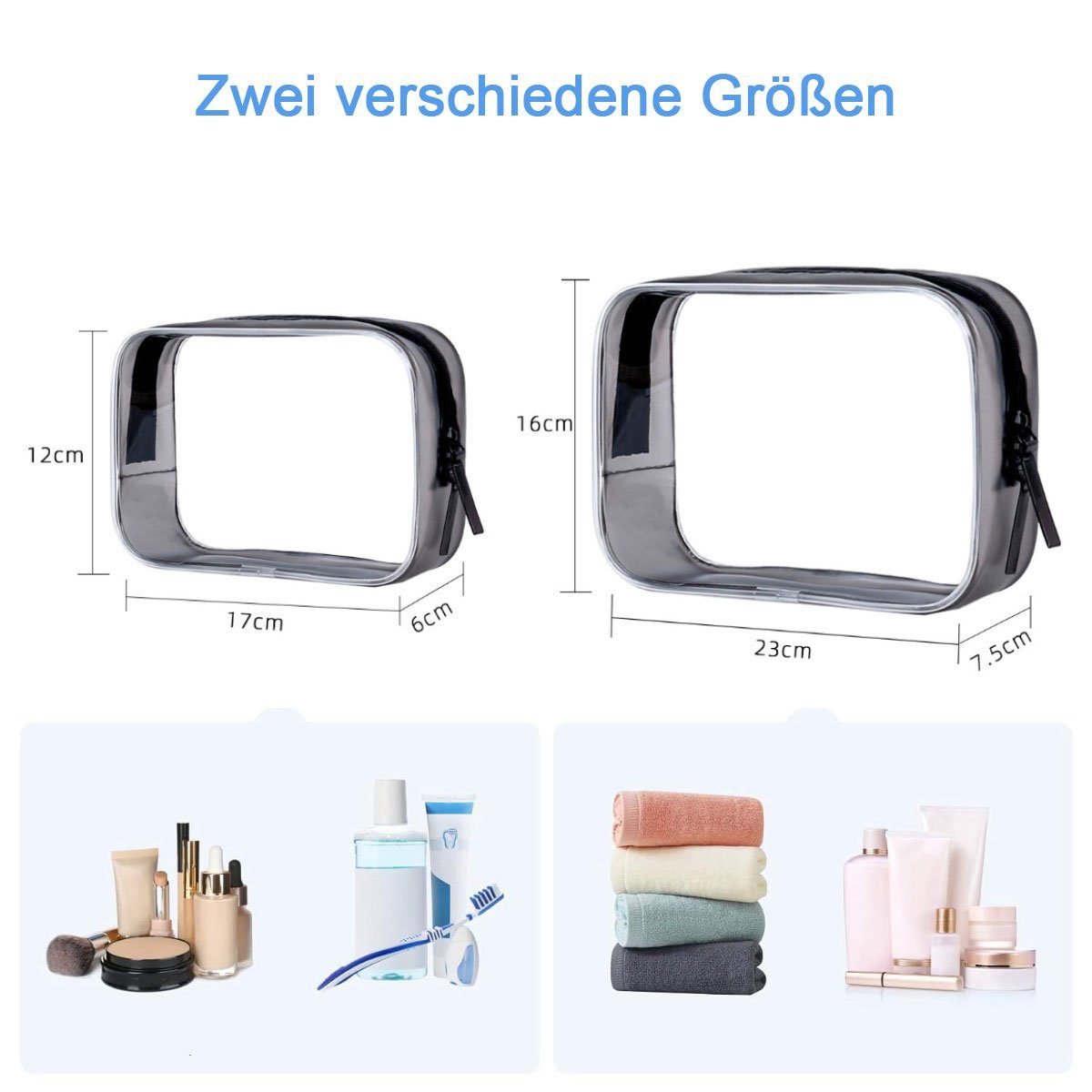 Urlaub,Reisen, Badezimmer Jormftte Schwarz Kosmetiktasche Kosmetiktasche Wasserdichte Transparent,für