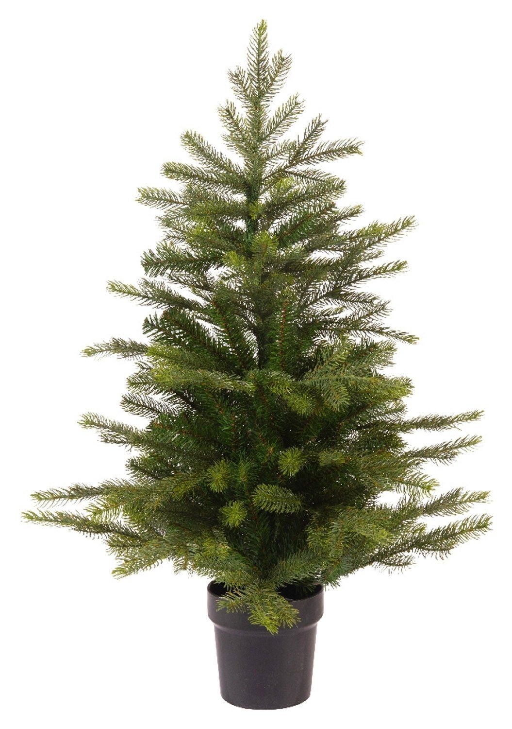 Kaemingk Künstlicher Weihnachtsbaum GRANDES, H 45 cm, Grün, Kunststoff, mit Übertopf, nadelfrei