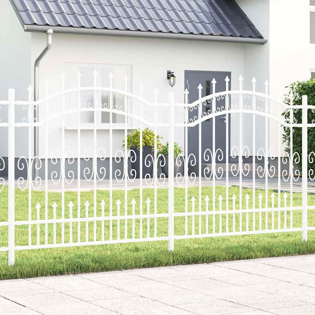 furnicato Zaun Moderner Gartenzaun 240 x 166 cm in Weiß aus pulverbeschichtetem, (1-St), Rostgeschützte Umzäunung mit stabilem Rahmen für die Terrasse