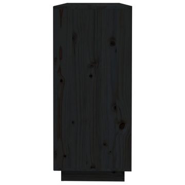vidaXL Sideboard Sideboard Schwarz 110,5x35x80 cm Massivholz Kiefer (1 St)