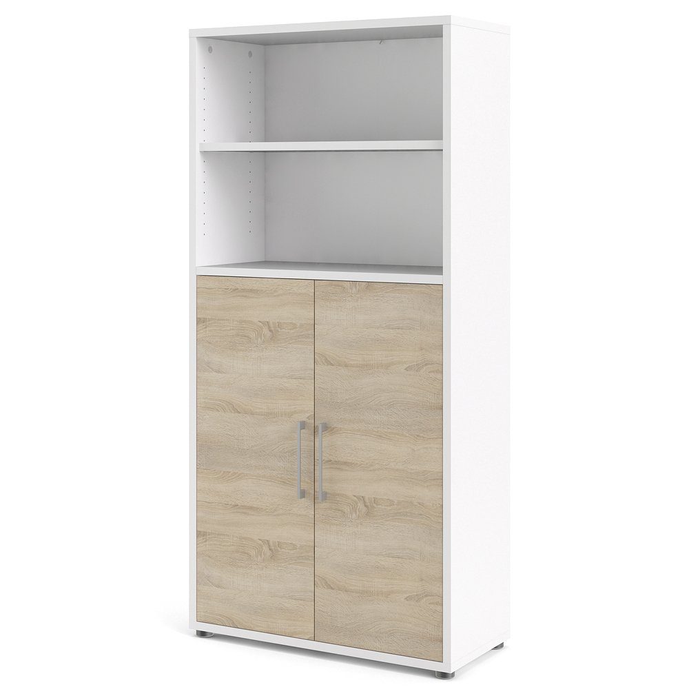 Tvilum Aktenschrank Prisme Aktenschrank 2 Fächer und 2 Türen weiss, Ei
