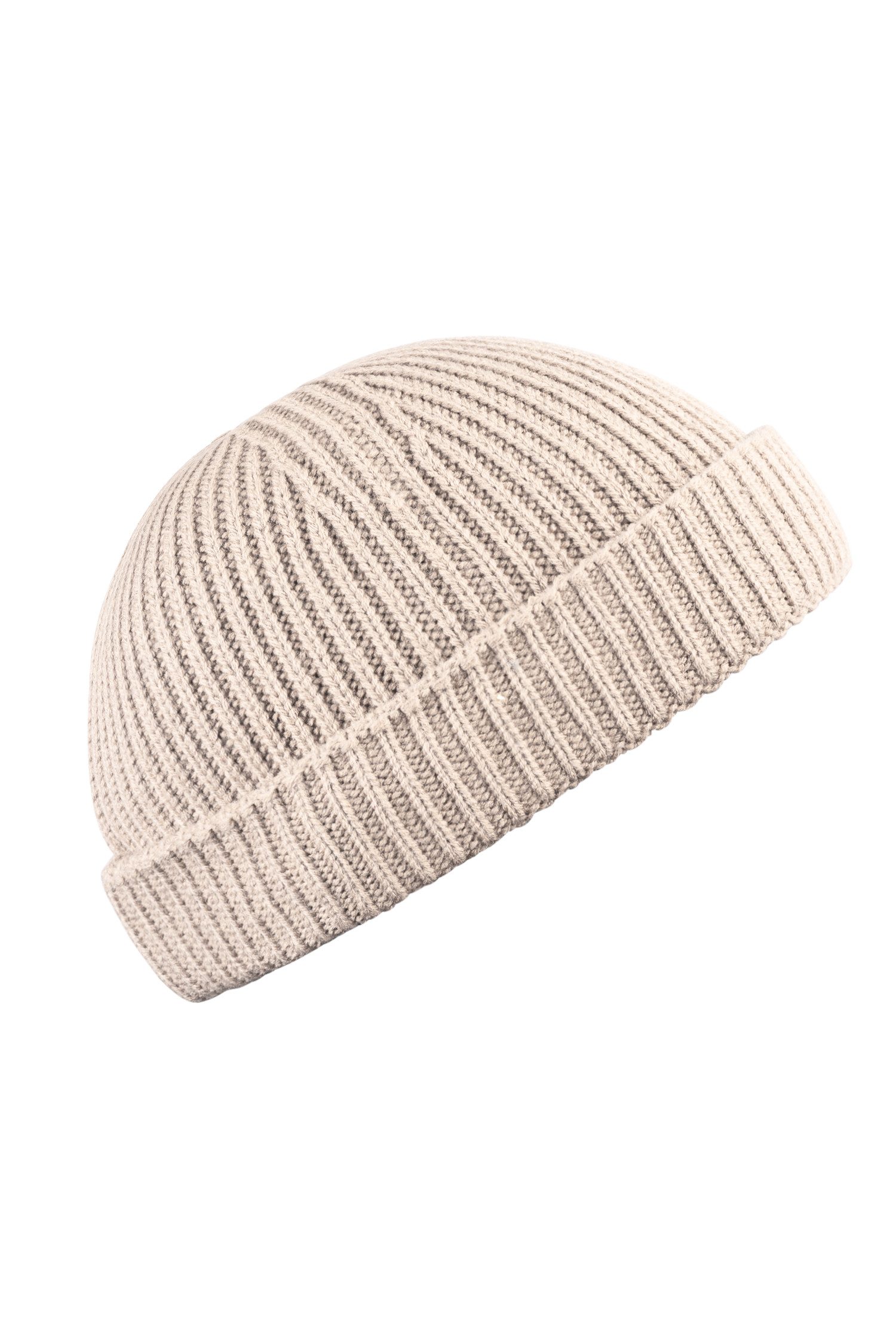 Manufaktur13 Beanie Fishermans Beanie - Strickmütze, Wintermütze, Dockermütze mit Echt-Leder Veredelung