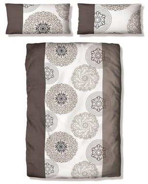 Bettwäsche Cison in Gr. 135x200 oder 155x220 cm, my home, Biber, 2 teilig, florale Bettwäsche aus Baumwolle