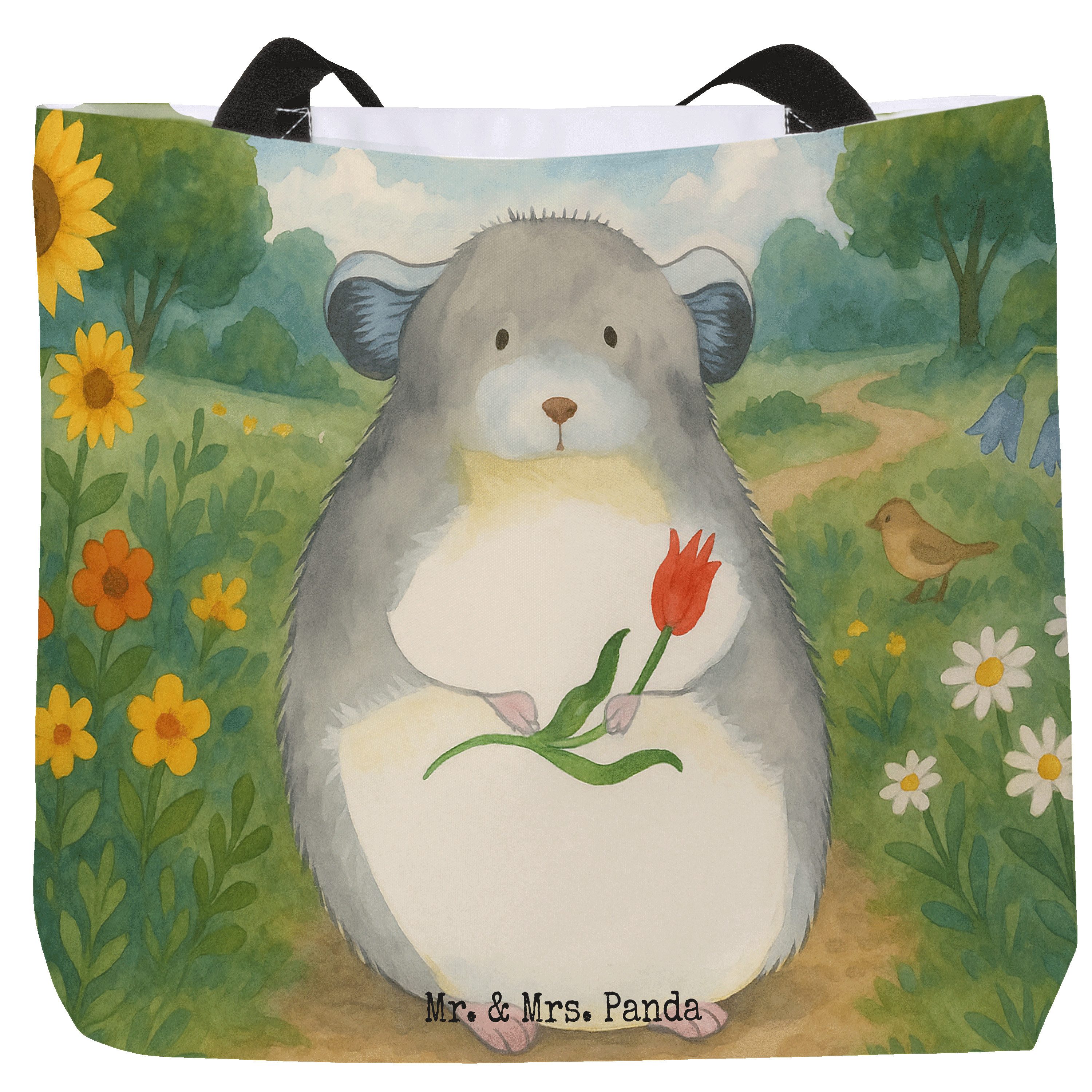 Shopper Chinchilla Blume Design, Tote Bag, Weiß, Chinchillas, Kummer, Bag, La