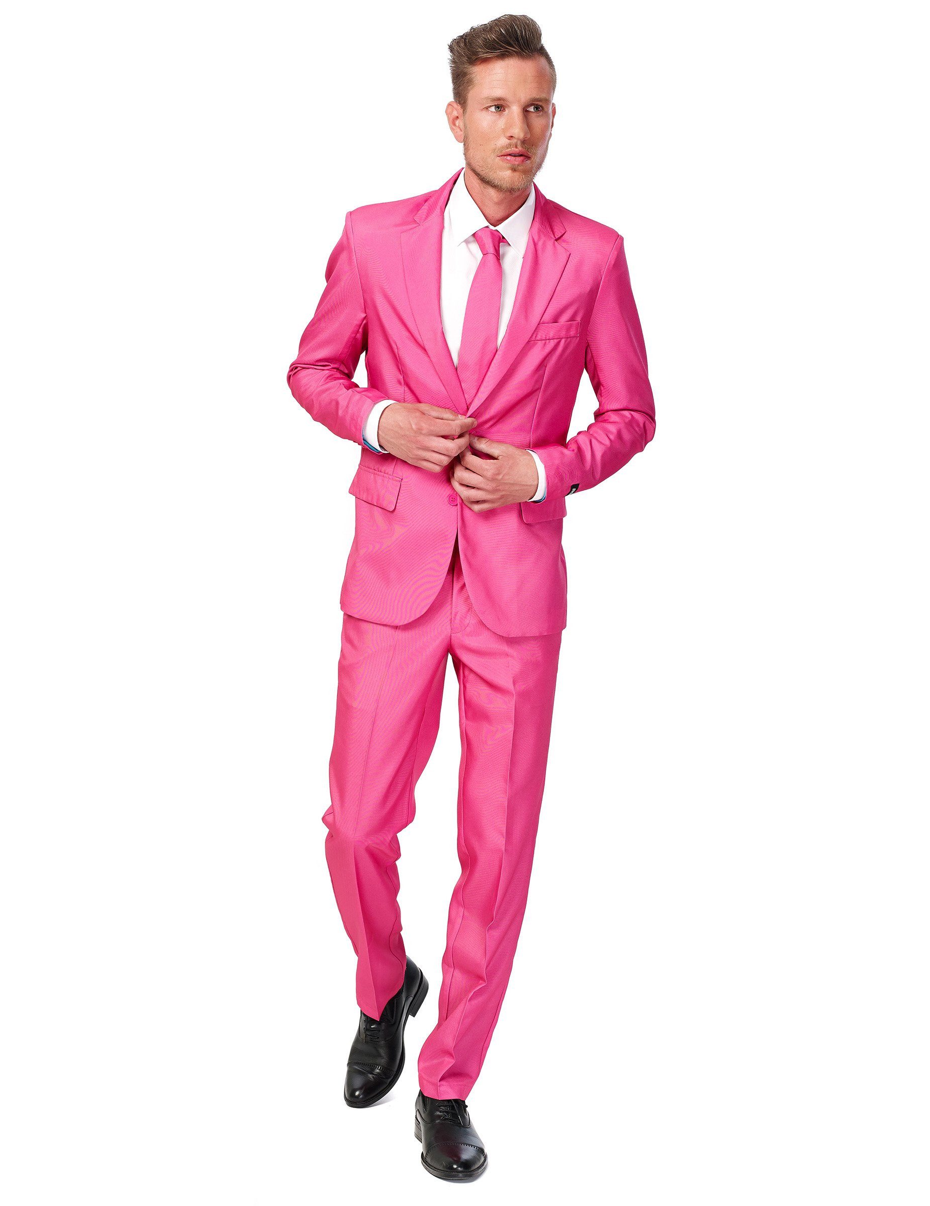 Opposuits Partyanzug Suitmeister Anzug einfarbig Plus Size pink