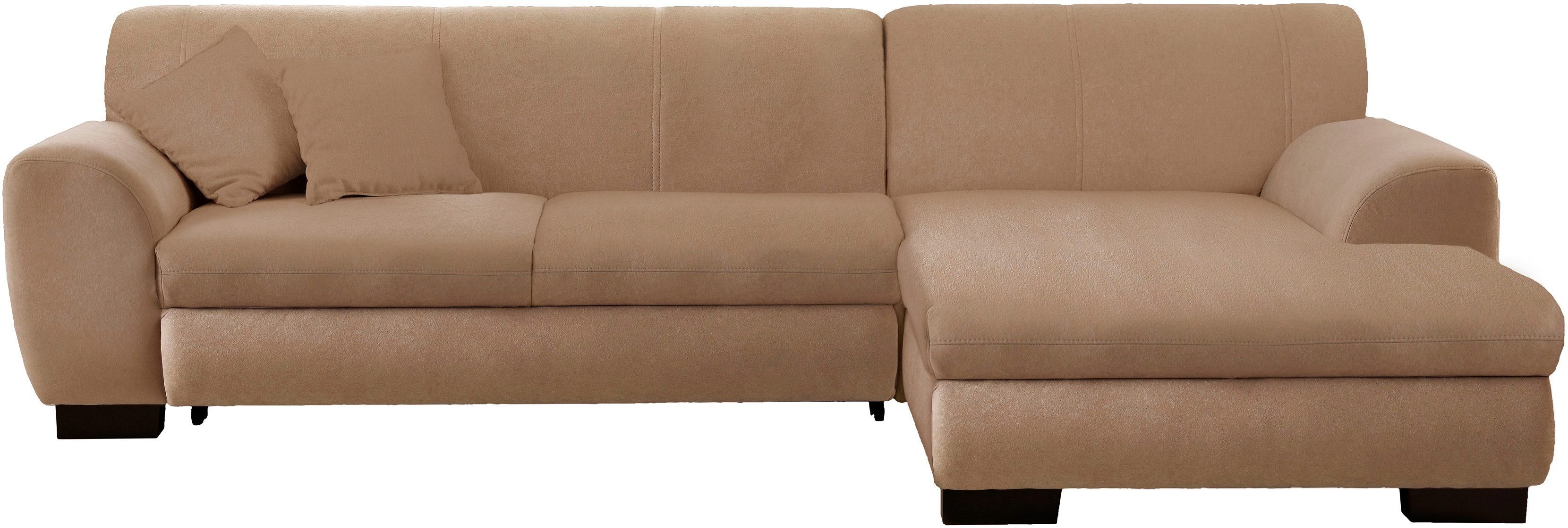 Home affaire Ecksofa Nika zeitlos und elegant, L-Form, wahlweise mit Bettfunktion, auch in Cord