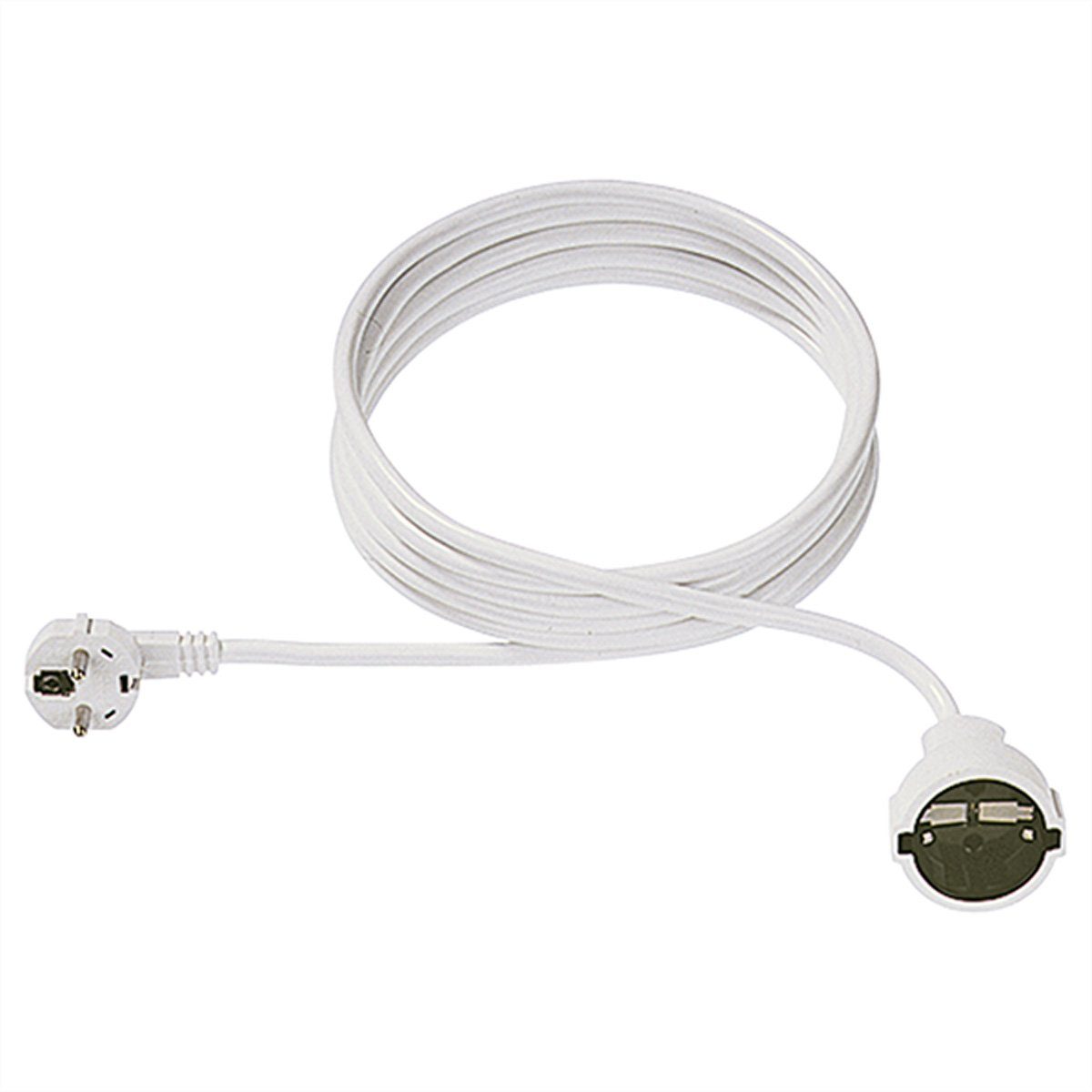 Bachmann Extension cable Stromkabel, Schutzkontakt, CEE 7/7, Typ-E/F Männlich (Stecker), Schutzkontakt, CEE 7/3, Typ-F Weiblich (Buchse) (400.0 cm), Schutzkontakt 230V 4m weiss