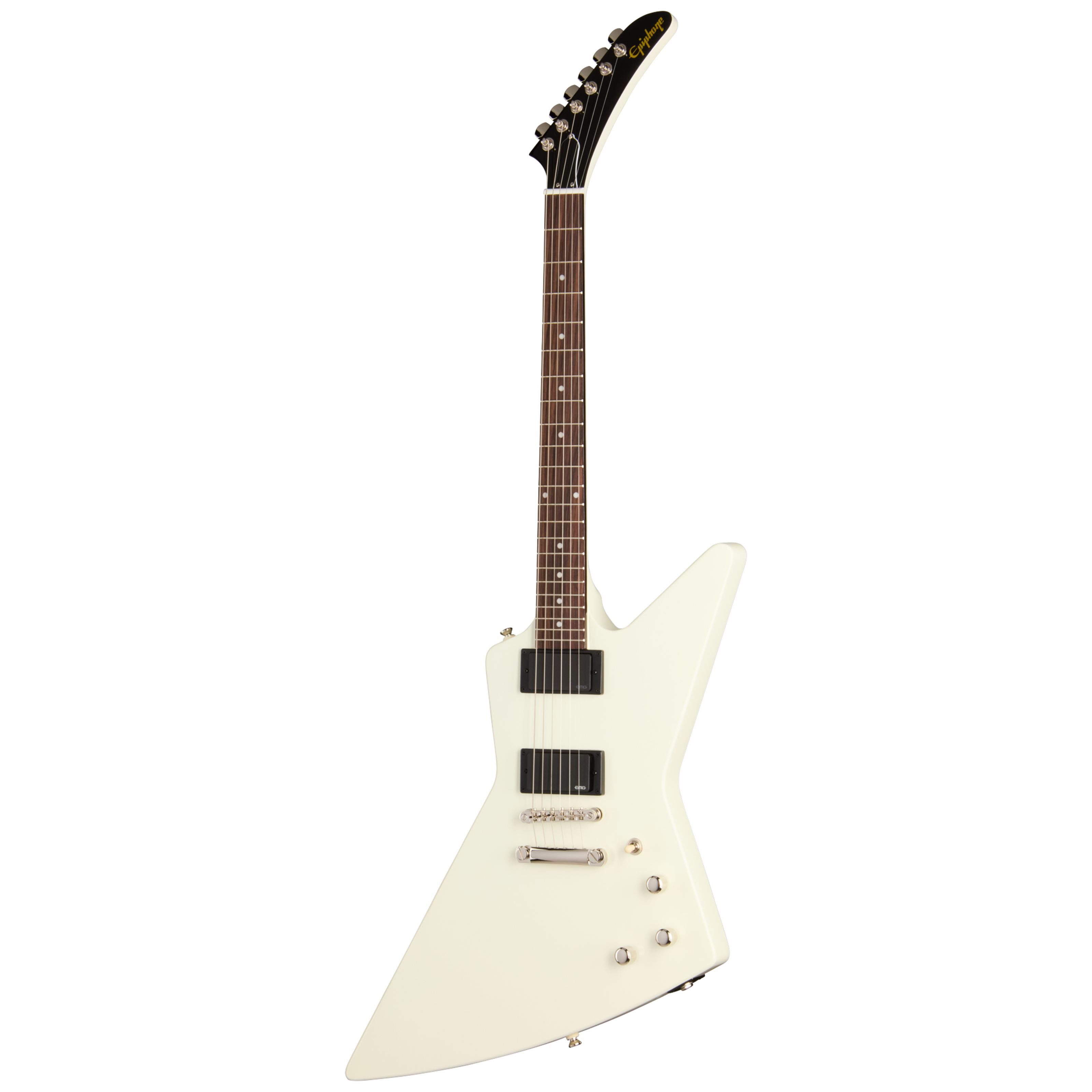 Epiphone E-Gitarre, E-Gitarren, Andere Modelle, Explorer 80s EMG Classic White - E-Gitarre