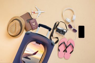 MuchoWow Handgepäckkoffer Blick aus dem Flugzeug, 4 Rollen, Reisetasche mit rollen, Handgepäck für Ferien, Trolley, Reisekoffer