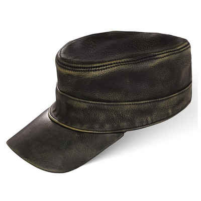 BLACK FOREST FOX Cowboyhut CUBA Cap Hut Leder Schirmmütze Vintage-Black