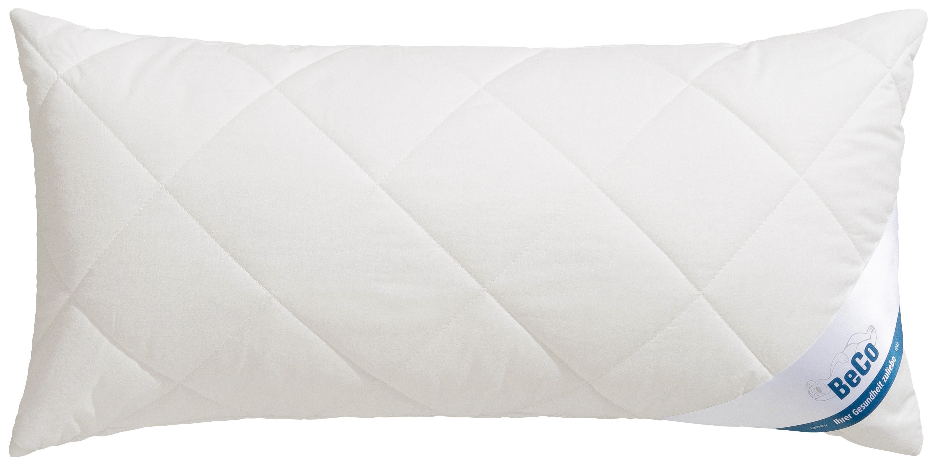 Beco Microfaserkissen BeCo Greenfirst gestepptes Kopfkissen 40x80 & 80x80cm, Füllung: Faserbällchen, Bezug: Microfaser-Feinbatist