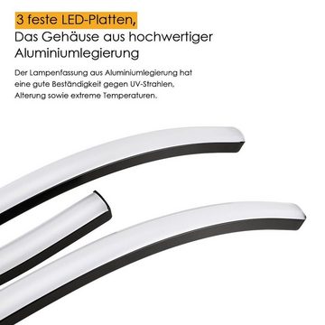 LETGOSPT Deckenleuchte LED Deckenlampe Dimmbar mit Fernbedienung, Wellenförmige, 3 flammig, LED fest integriert, 3000K-6500K 36W, 3600 Lumen, Moderne LED Lampe für Wohnzimmer Küche