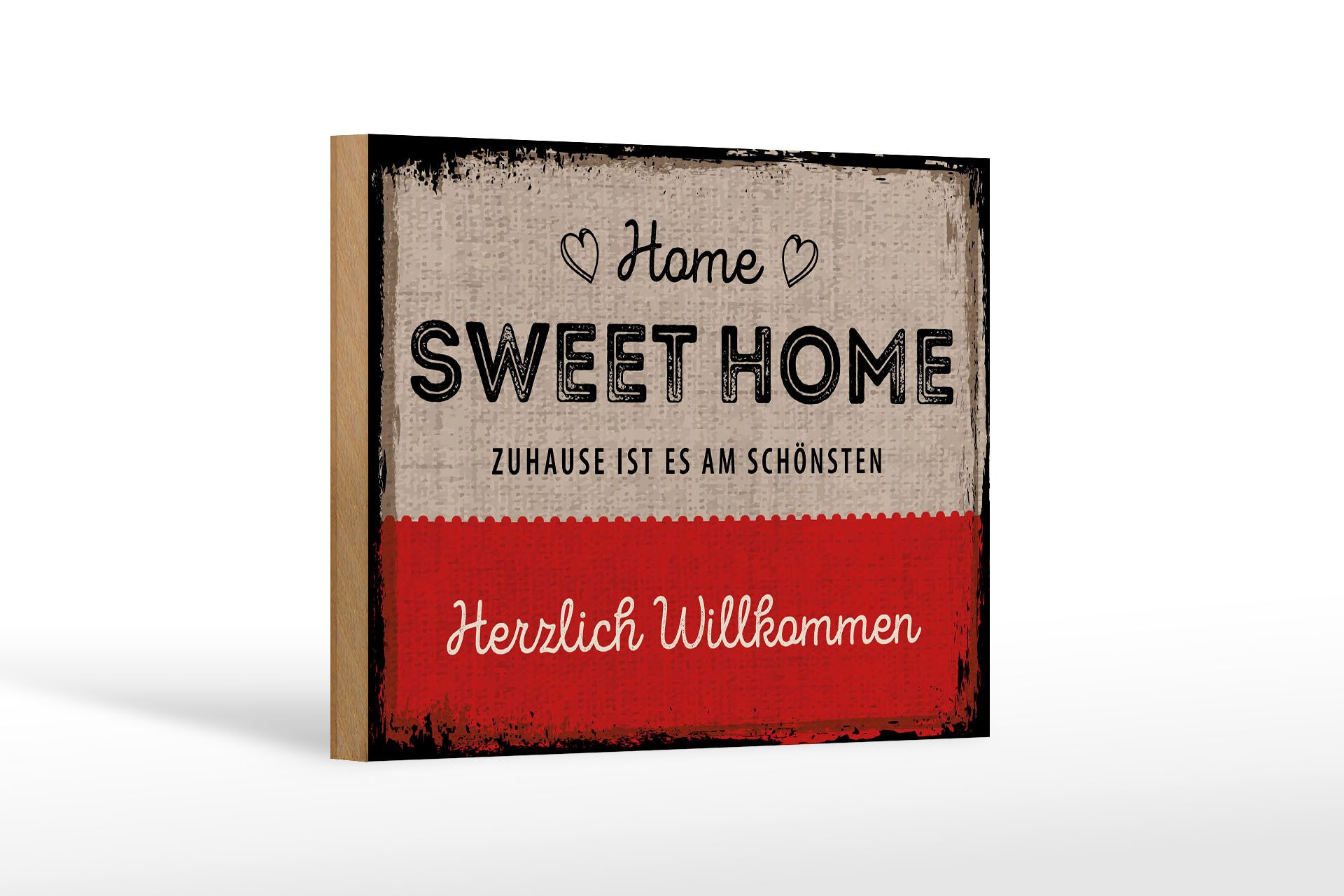 Femer GmbH Holzbild Spruch 20x30 cm home sweet Home Herzlich Willkommen, (1 günstig online kaufen