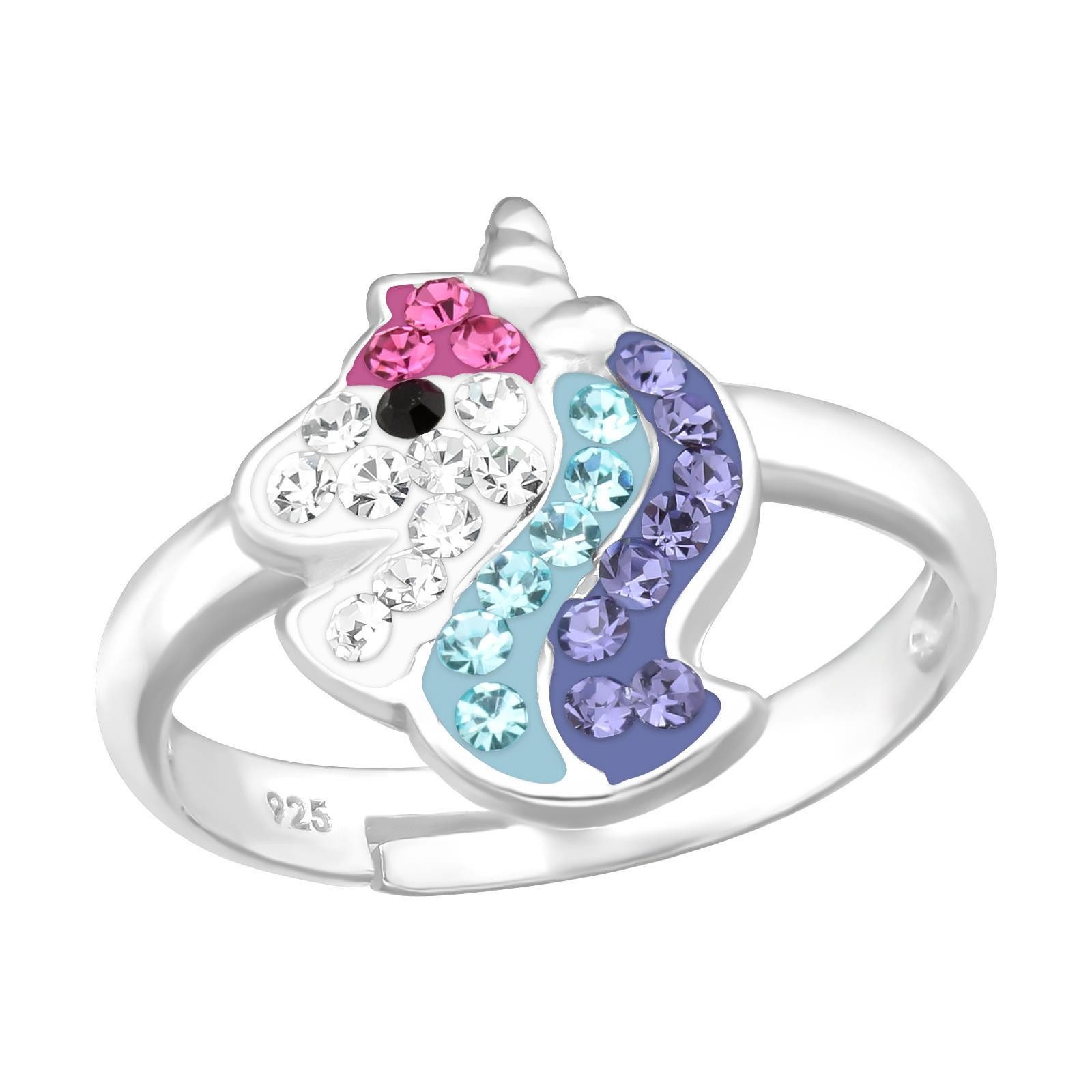 Monkimau Silberring Einhorn Kinder Ring 925 Silber Geschenk - Größe 2,5 Geschenk