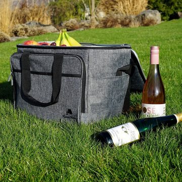 CampFeuer Freizeitrucksack Kühltasche 30 Liter, grau-meliert, leicht und wasserdicht
