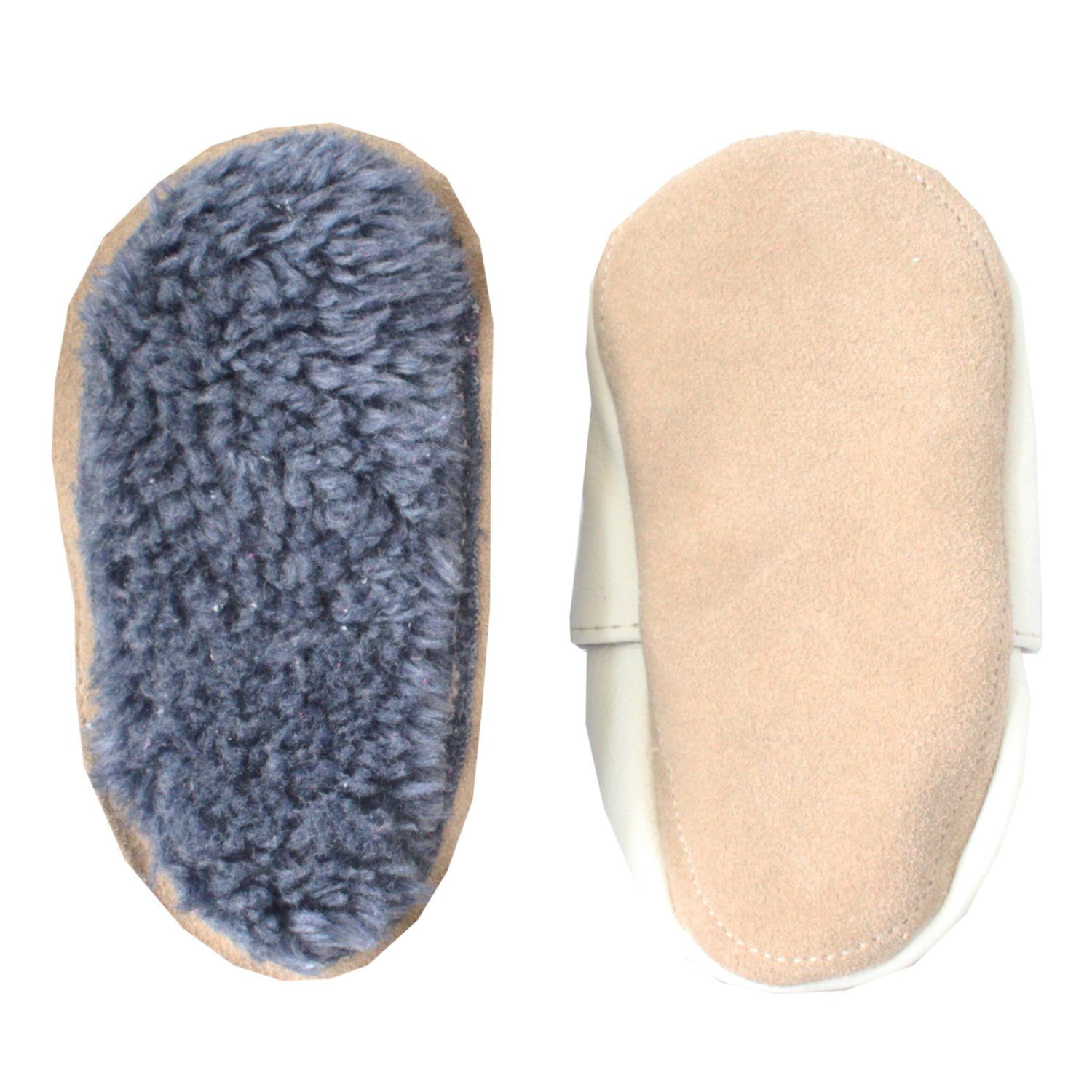 Schuhe, leichte, mit Warmfutter- Babys Krabbelschuh Leder für weiches Eule" chromfrei erste "Kleine flexible Beck Schritte) weiche, sehr gegerbtes (warme,