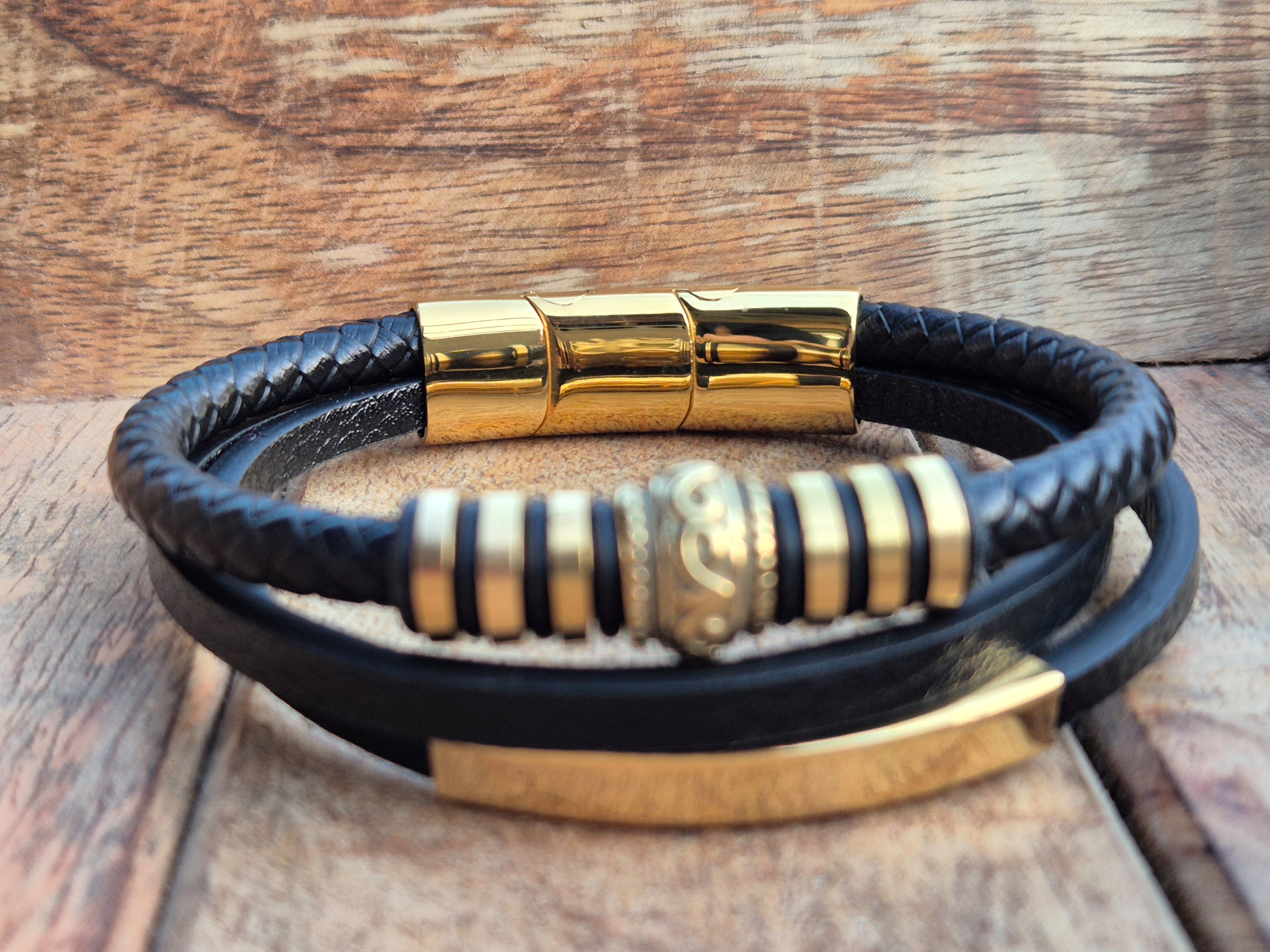 NAHLE Lederarmband Leder elegantes Armband Echtleder – geflochten mit Magnetverschluss (1-tlg), Echtleder, geflochten, Magnetverschluss, +1,5 cm Erweiterung – Bild 3 von 5