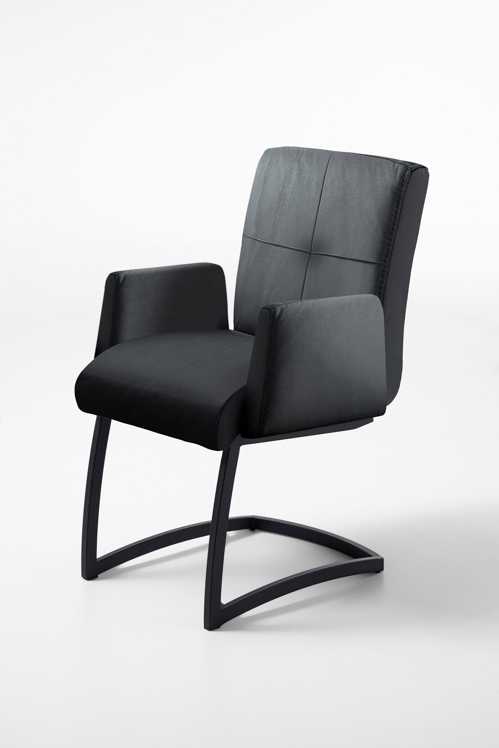 exxpo - sofa fashion Freischwinger Affogato mit komfortablen Armlehnen, attraktiven Kreuznaht in der Rückenlehne