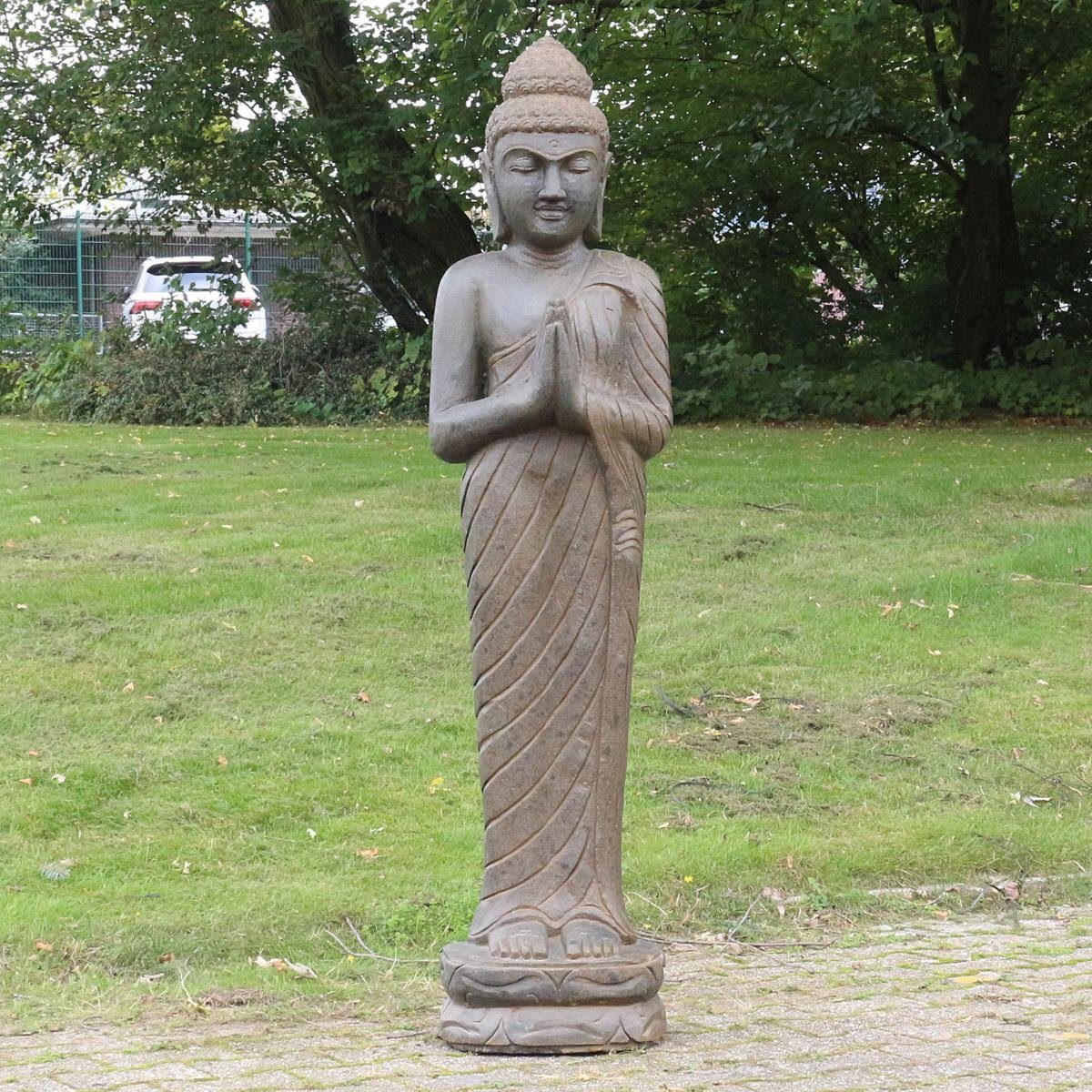 Oriental Galerie Dekofigur Buddha Figur stehend Greenstone Antik Greetings 150 cm (1 St)
